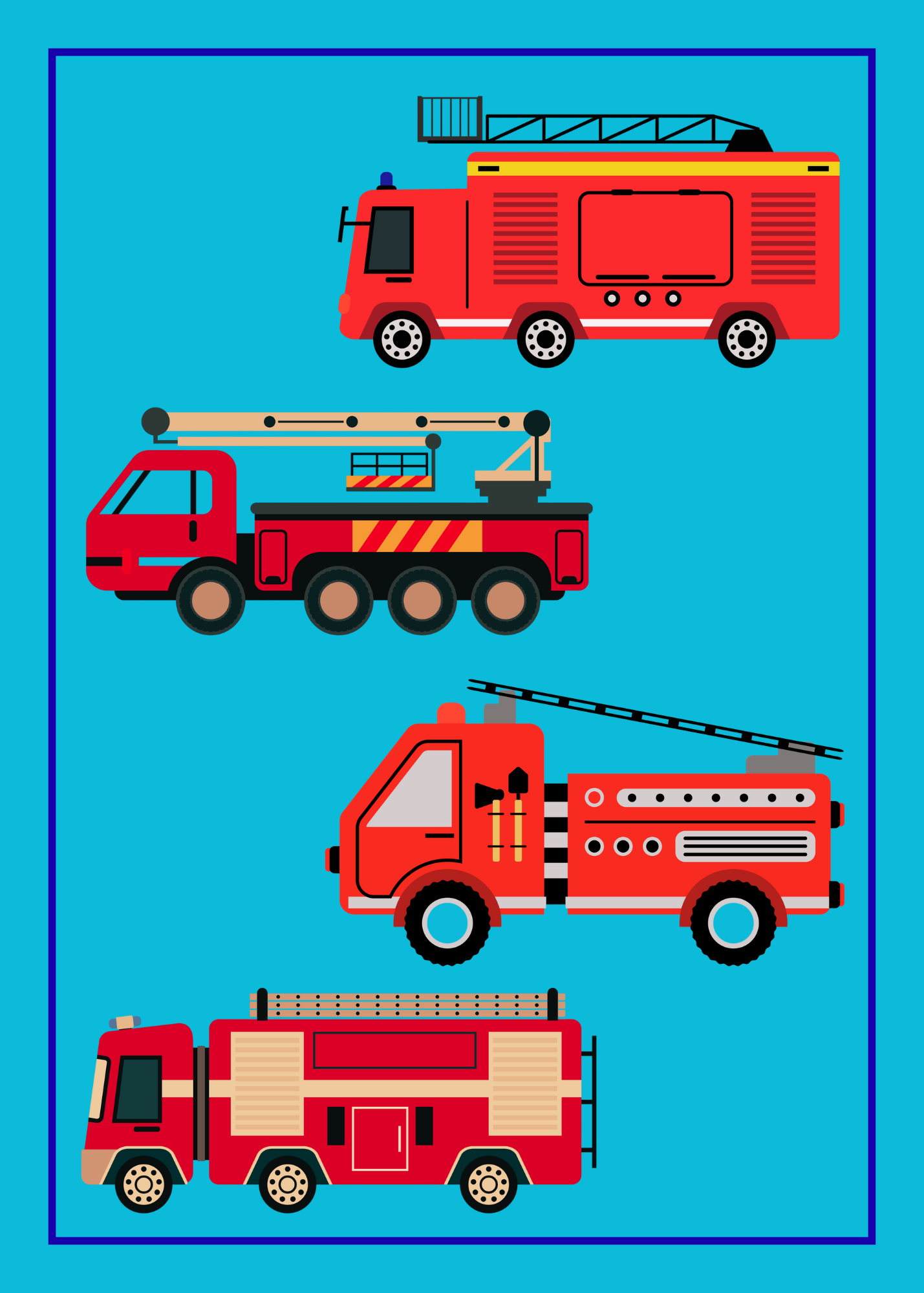 Kids' Room & Nursery Wall Art - Cute Animals & Vehicles Digital Prints