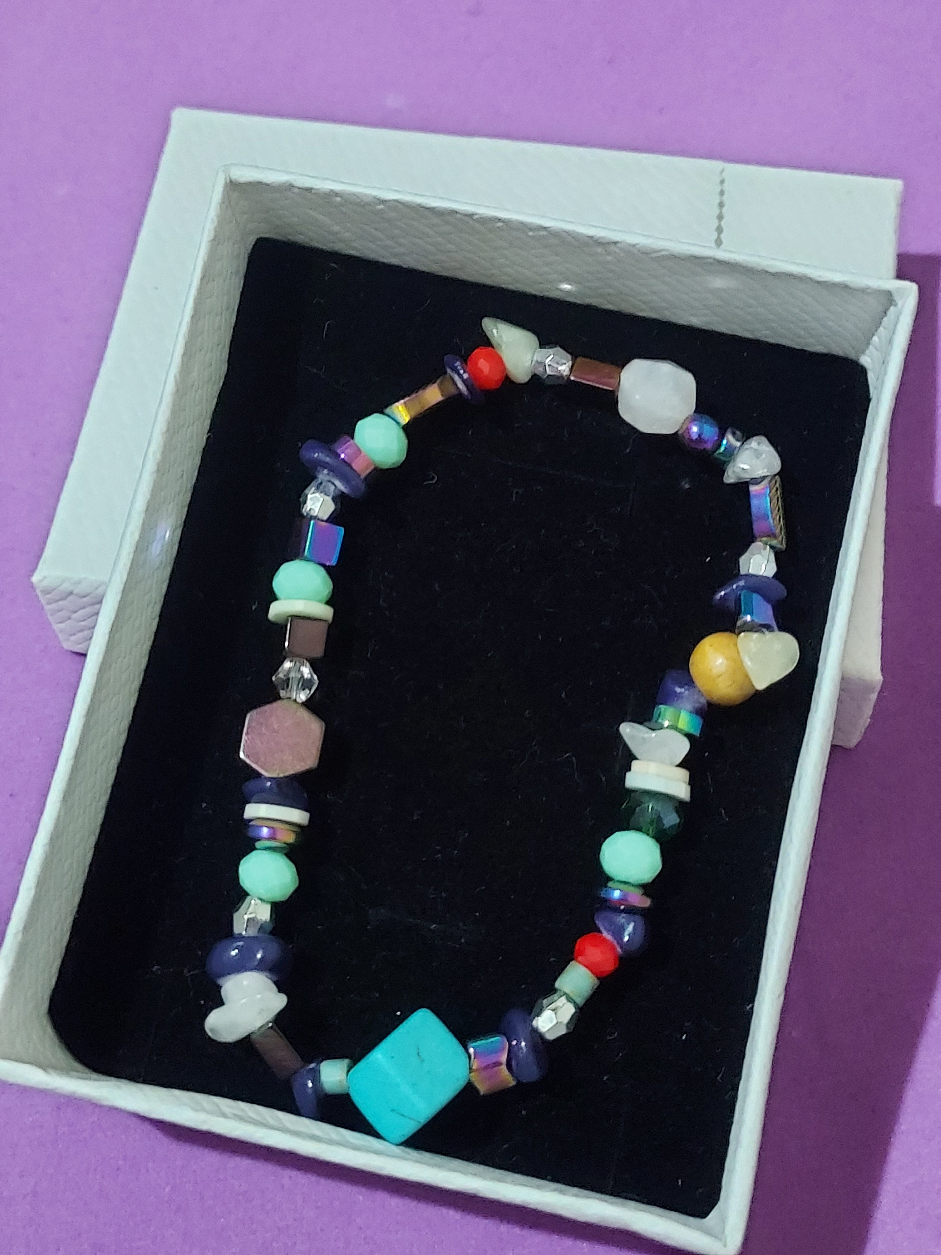 Multicolor Mixed Shape Bead Bracelet | Plastic Boho Fashion Jewelry
