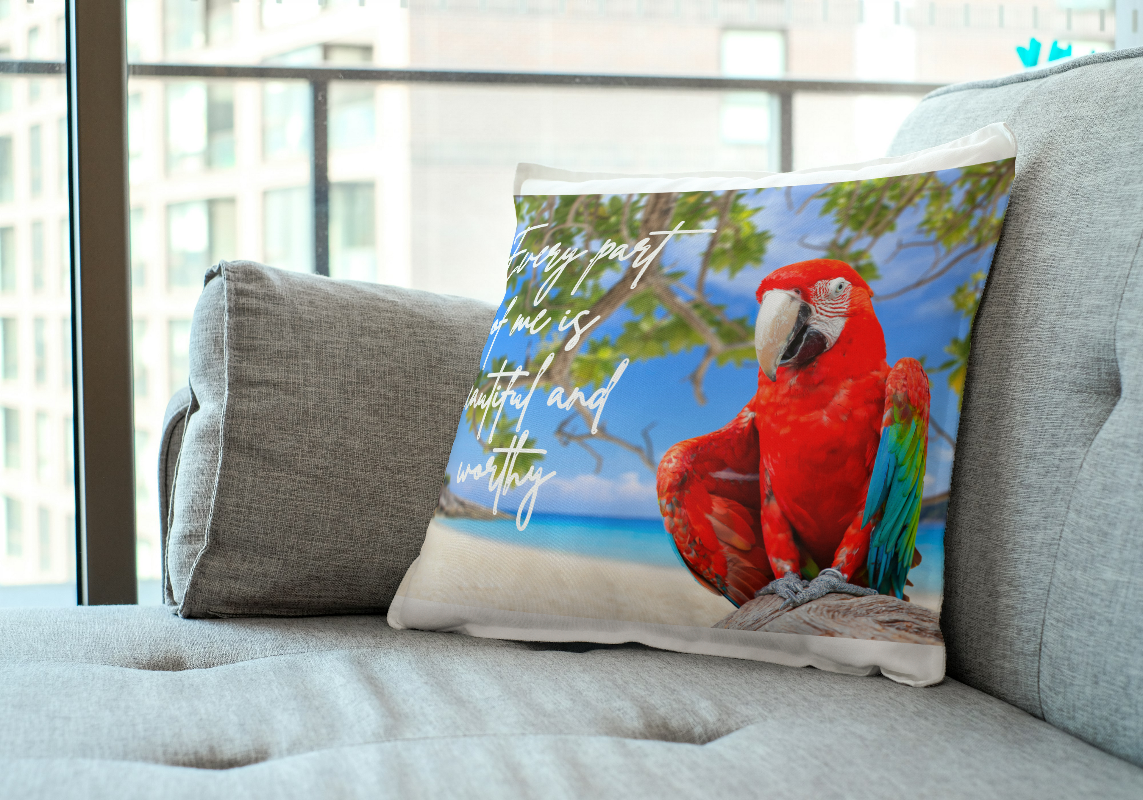 30 Positive Affirmation Parrot Portraits - Digital Wall Art Bundle for Home Decor & Print on Demand