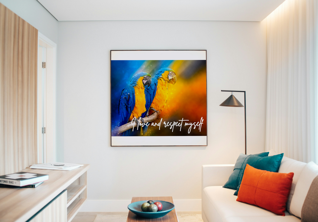 30 Positive Affirmation Parrot Portraits - Digital Wall Art Bundle for Home Decor & Print on Demand
