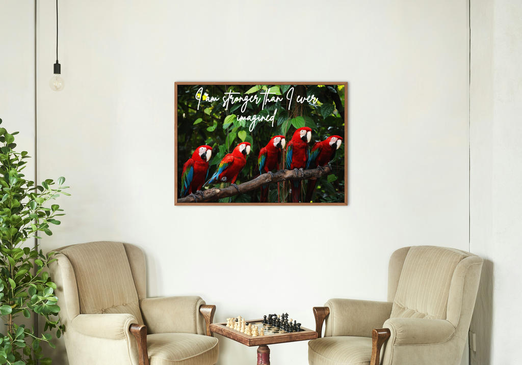 30 Positive Affirmation Parrot Portraits - Digital Wall Art Bundle for Home Decor & Print on Demand