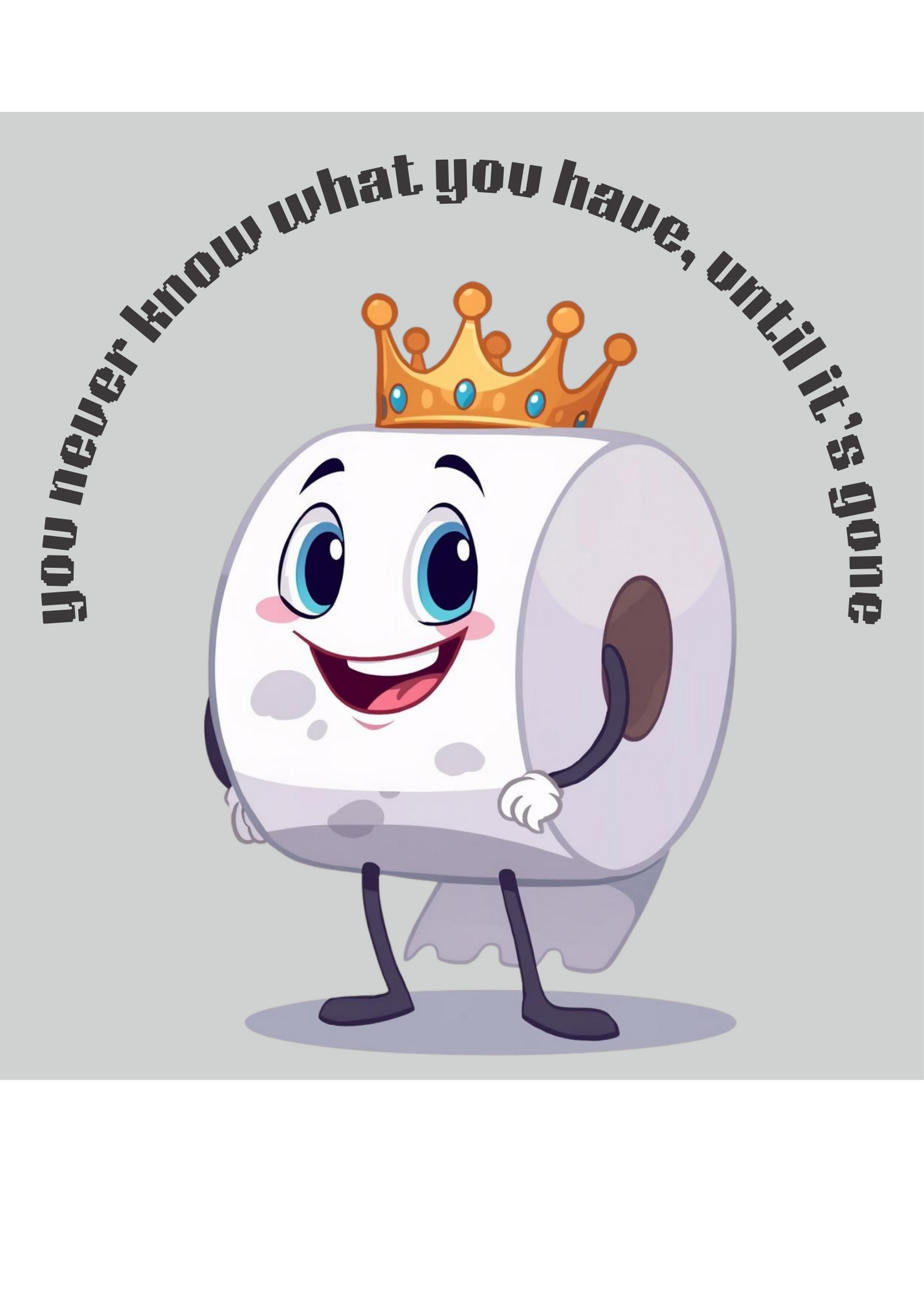 5 Funny Bathroom Wall Art Bundle - Toilet Humor Quote: "you never know what you have until it's gone" - 5 Designs in 5 Sizes - Print on Demand