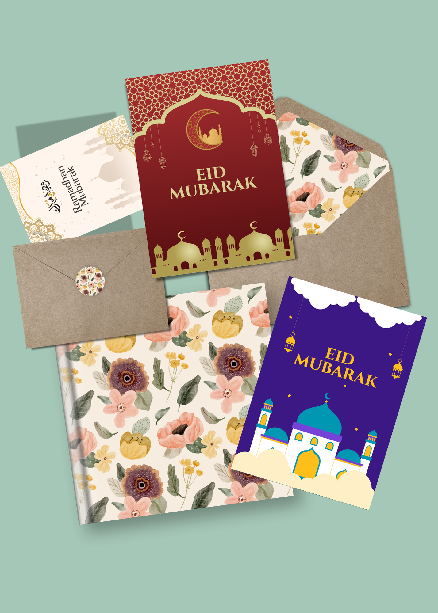 11 Ramadan & Eid Al-Fitr Mubarak Cards & Wall Art for Home Decor, Kids Room & Nursery - Digital Bundle for Islamic Families