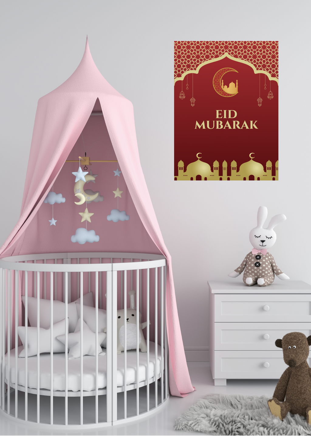 11 Ramadan & Eid Al-Fitr Mubarak Cards & Wall Art for Home Decor, Kids Room & Nursery - Digital Bundle for Islamic Families