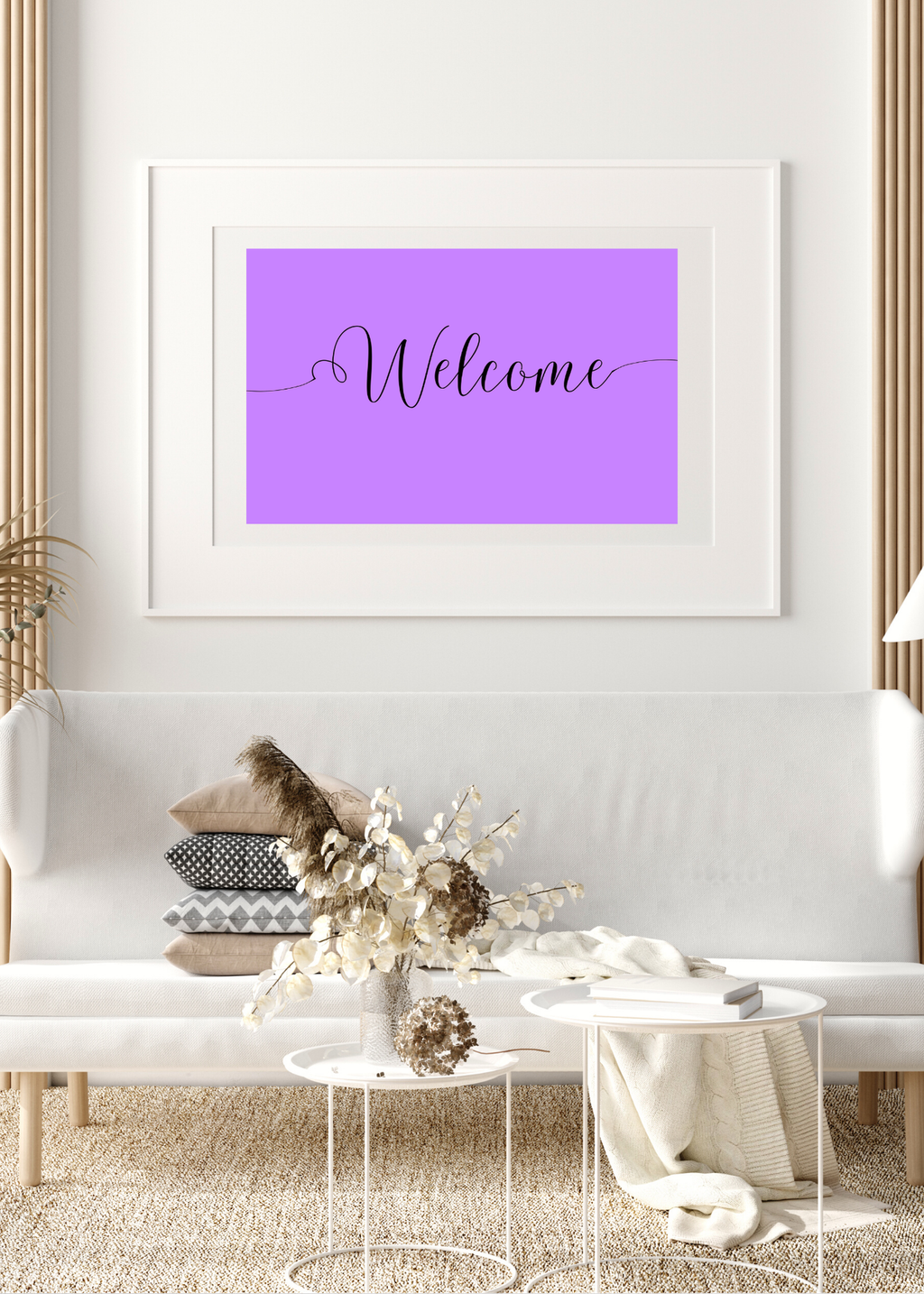 "Welcome" Wall Art - 24 Colors - Entryway & Home Decor - Print on Demand - Instant Download