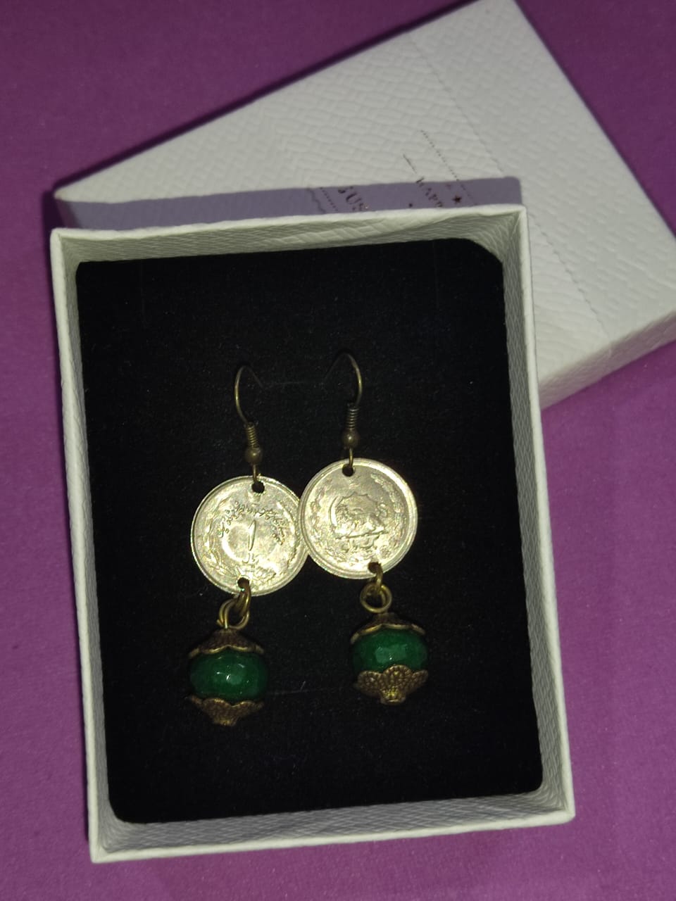 Iranian Imperial One-Qiran Earring گوشواره یک قرونی شاهنشاهی