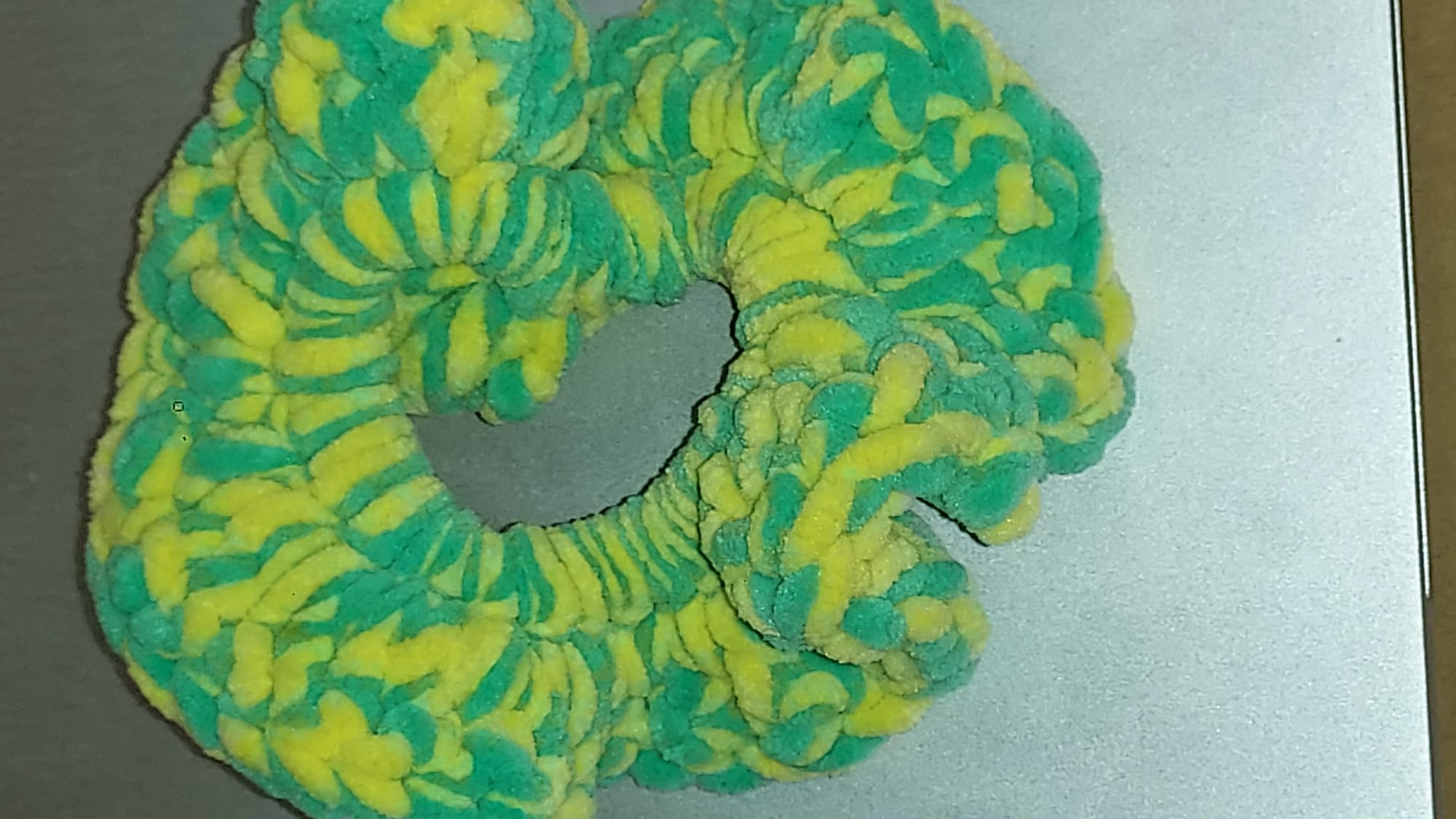 Mint Teal Crochet Scrunchie | Chunky Fluffy Hair Tie | Handmade