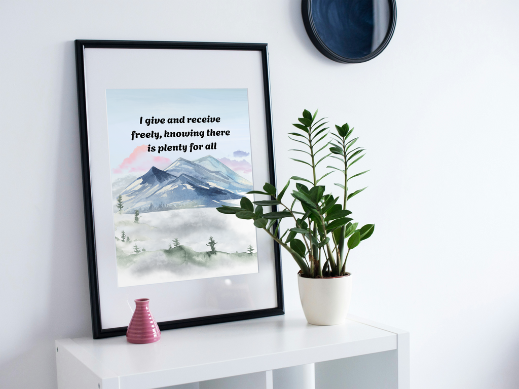 12 Affirmations for Attracting Money - 3 Sizes Bundle for Home Decor, Gift Cards & Print on Demand