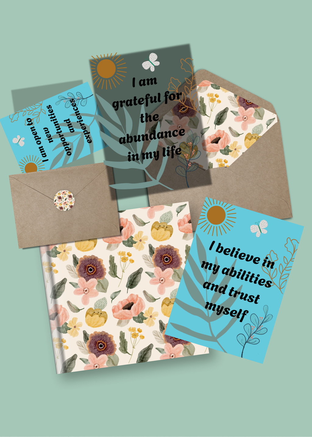 10 Boho Affirmation Cards - Print on Demand & Digital Download