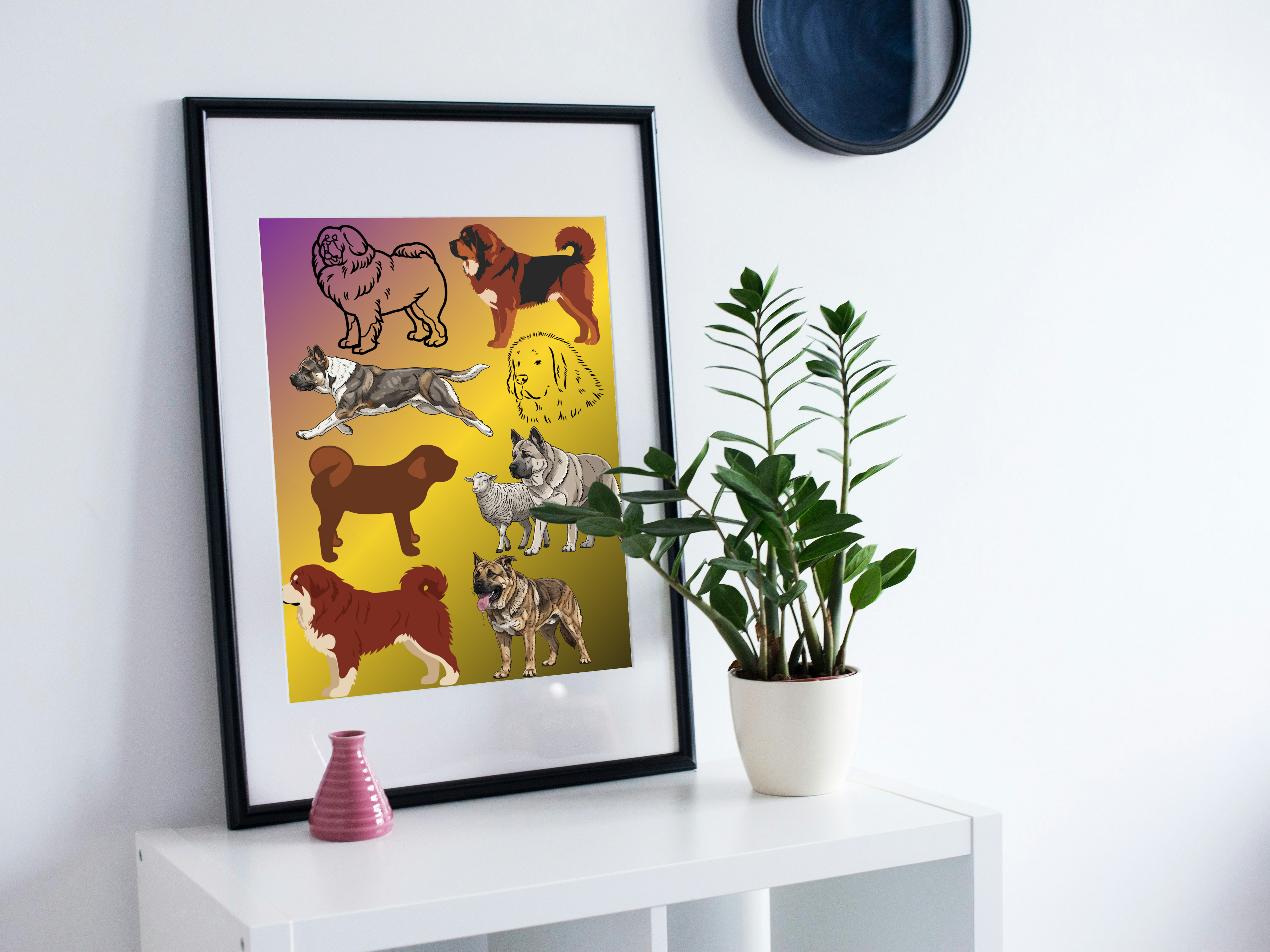 3 Cute Animal Cartoons Bundle - Capybara, Frog & Siberian Dog for Kids' Room & Print on Demand