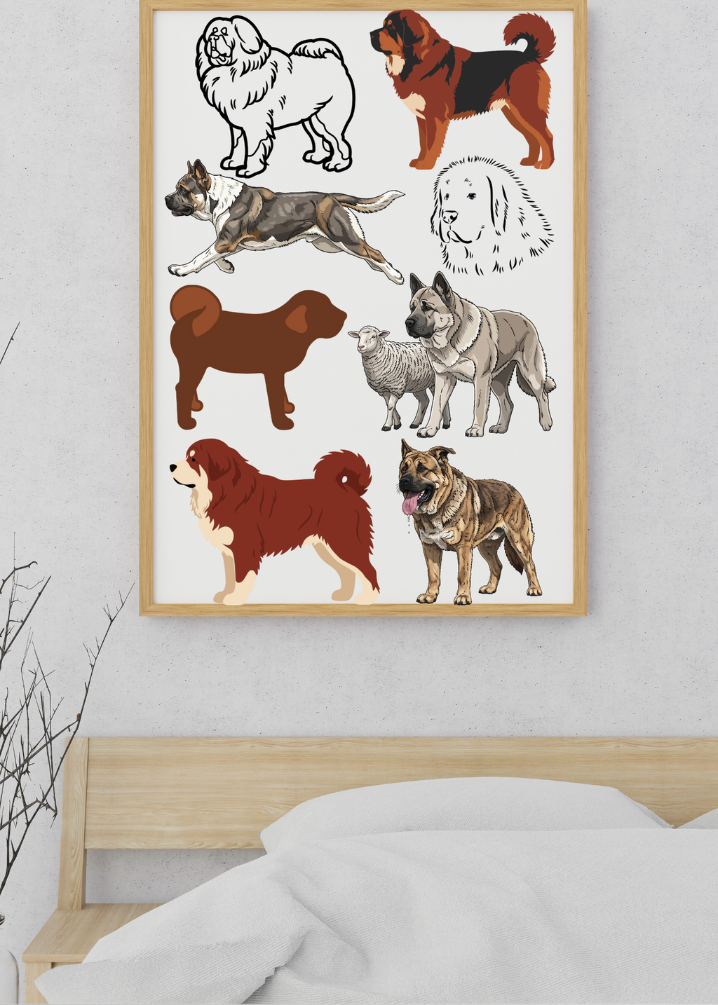 3 Cute Animal Cartoons Bundle - Capybara, Frog & Siberian Dog for Kids' Room & Print on Demand