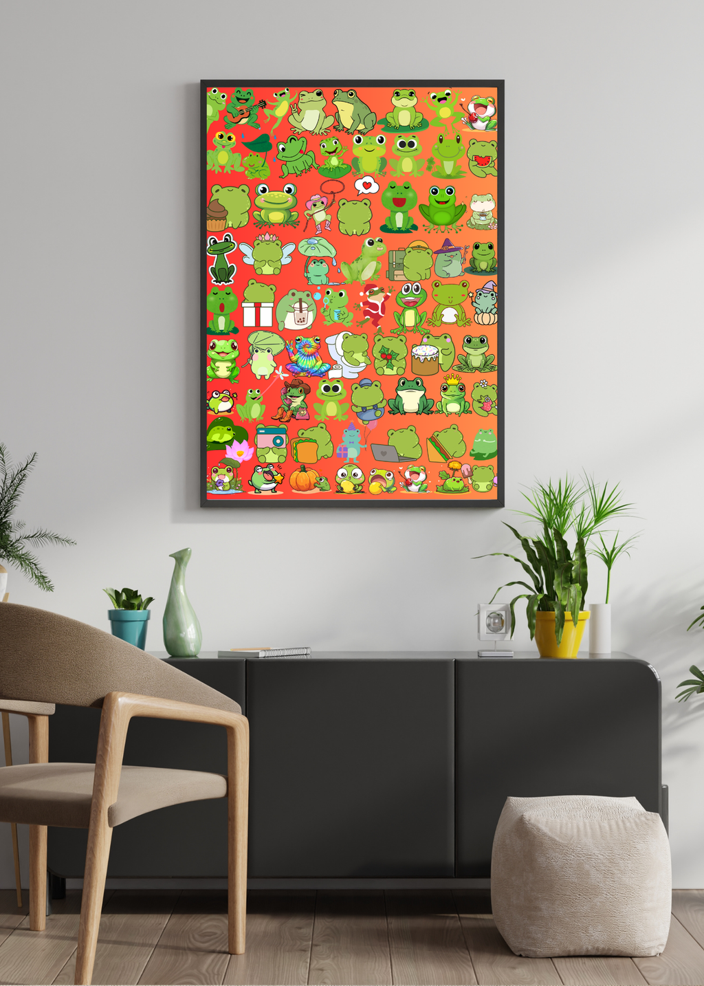 3 Cute Animal Cartoons Bundle - Capybara, Frog & Siberian Dog for Kids' Room & Print on Demand