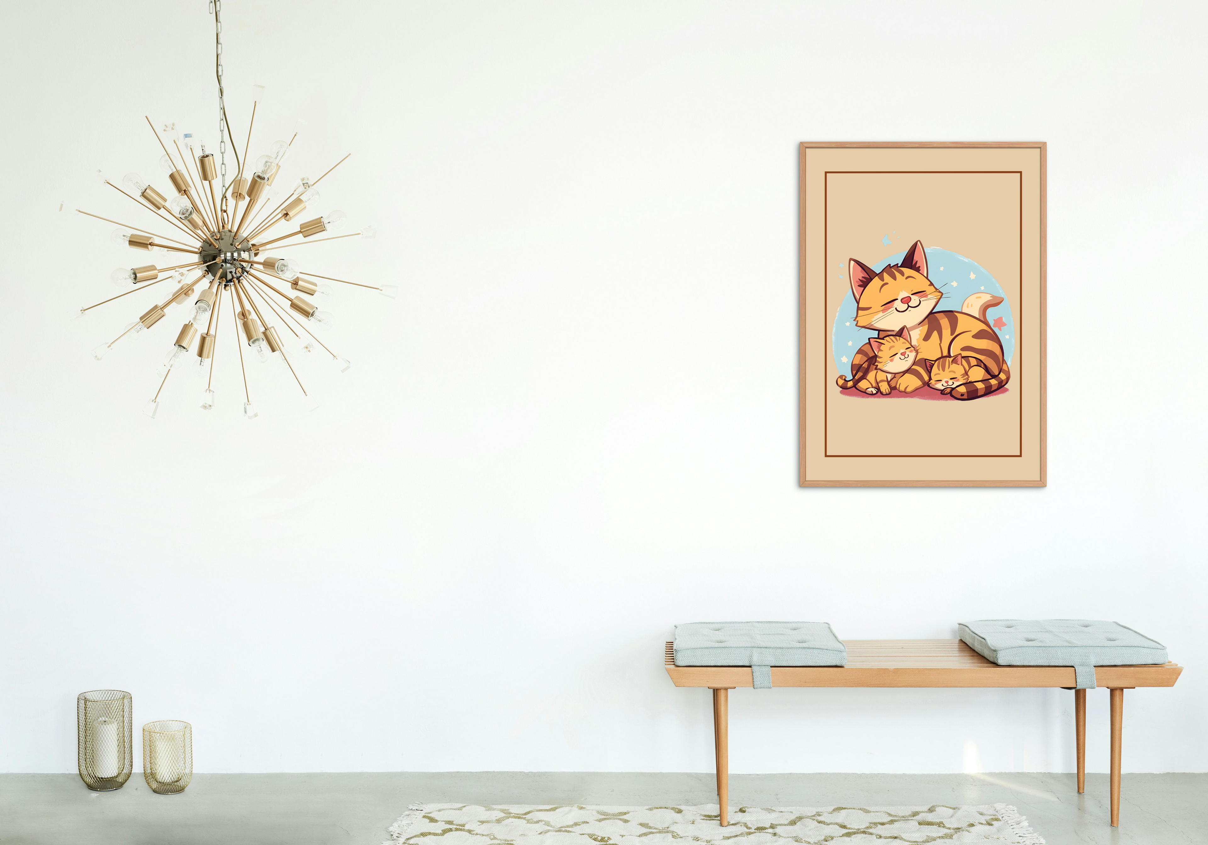 Cute Cartoon Cat for Kid's and Nursery, and Print on Demand