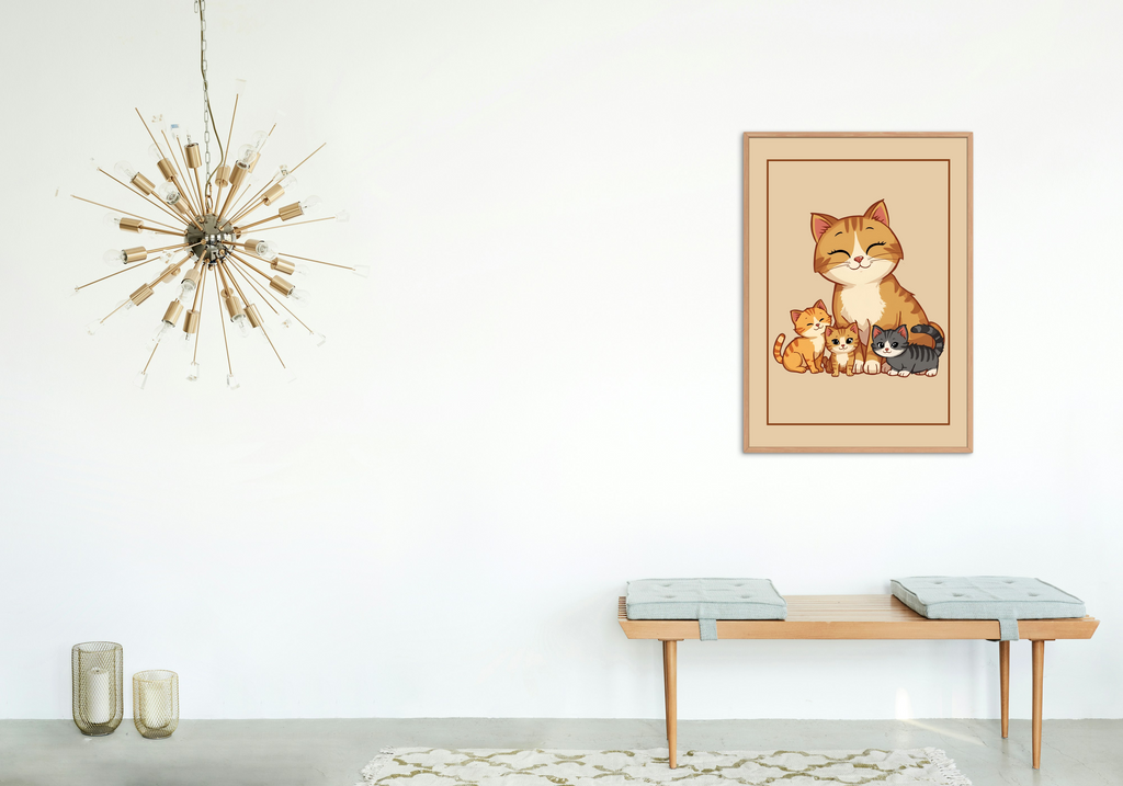 Cute Cartoon Cat for Kid's and Nursery, and Print on Demand