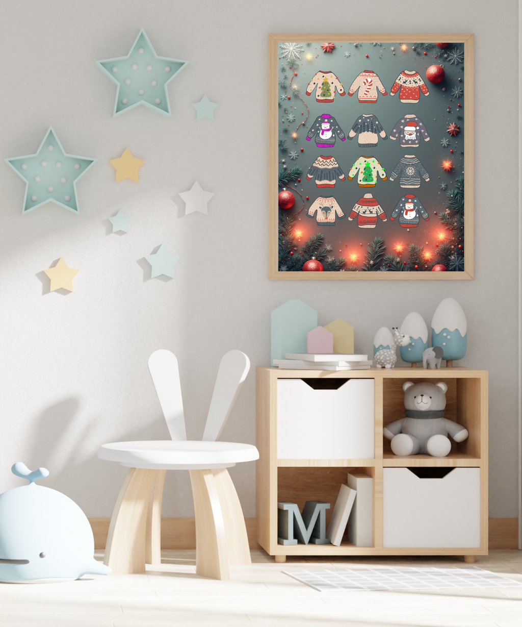 Christmas Clothes Picture - 5 Sizes Bundle for Home Decor, Kids Room & Print on Demand