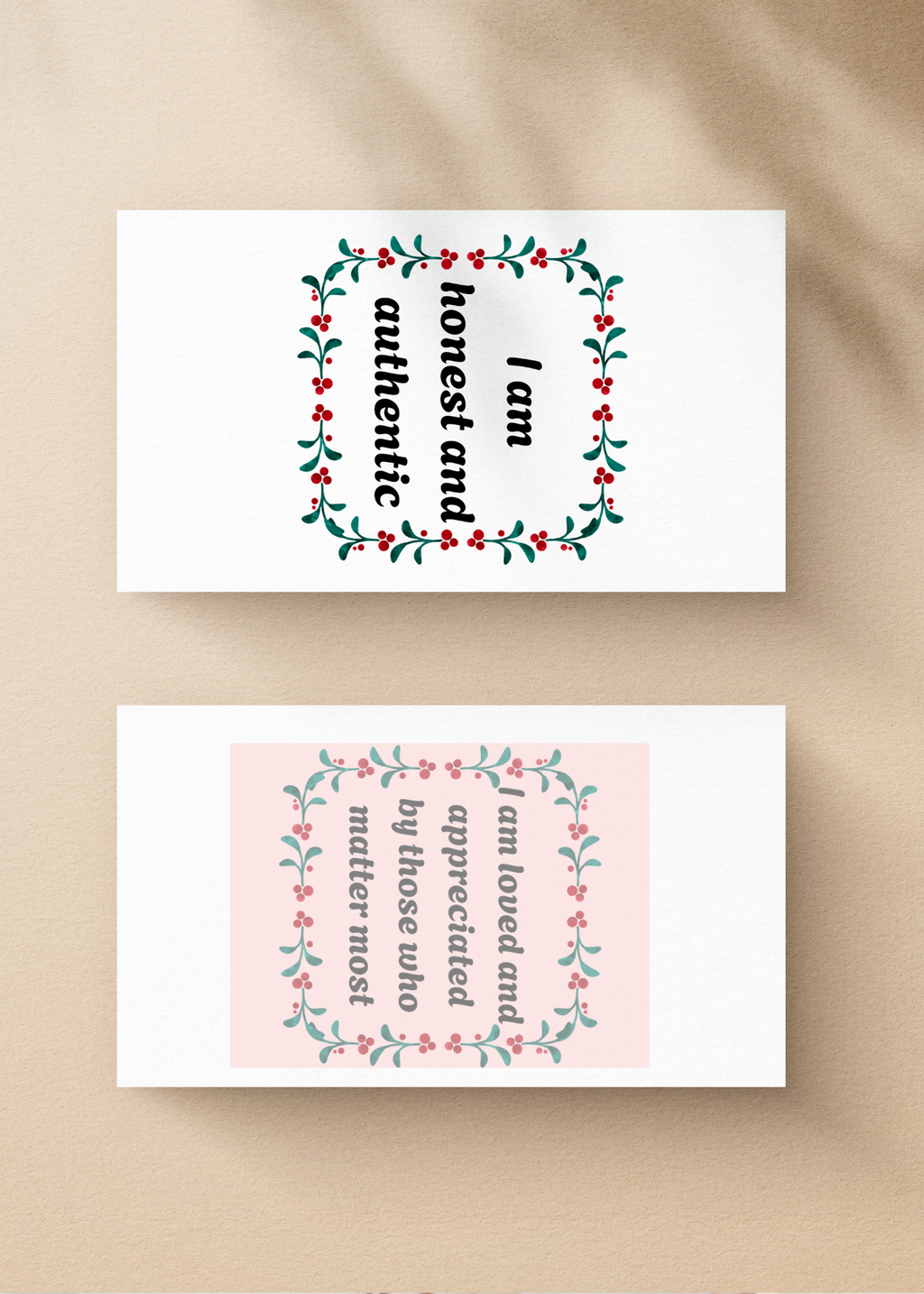 13 Christmas Positive Affirmation Cards - Digital Download for Holiday Gifts & Print on Demand