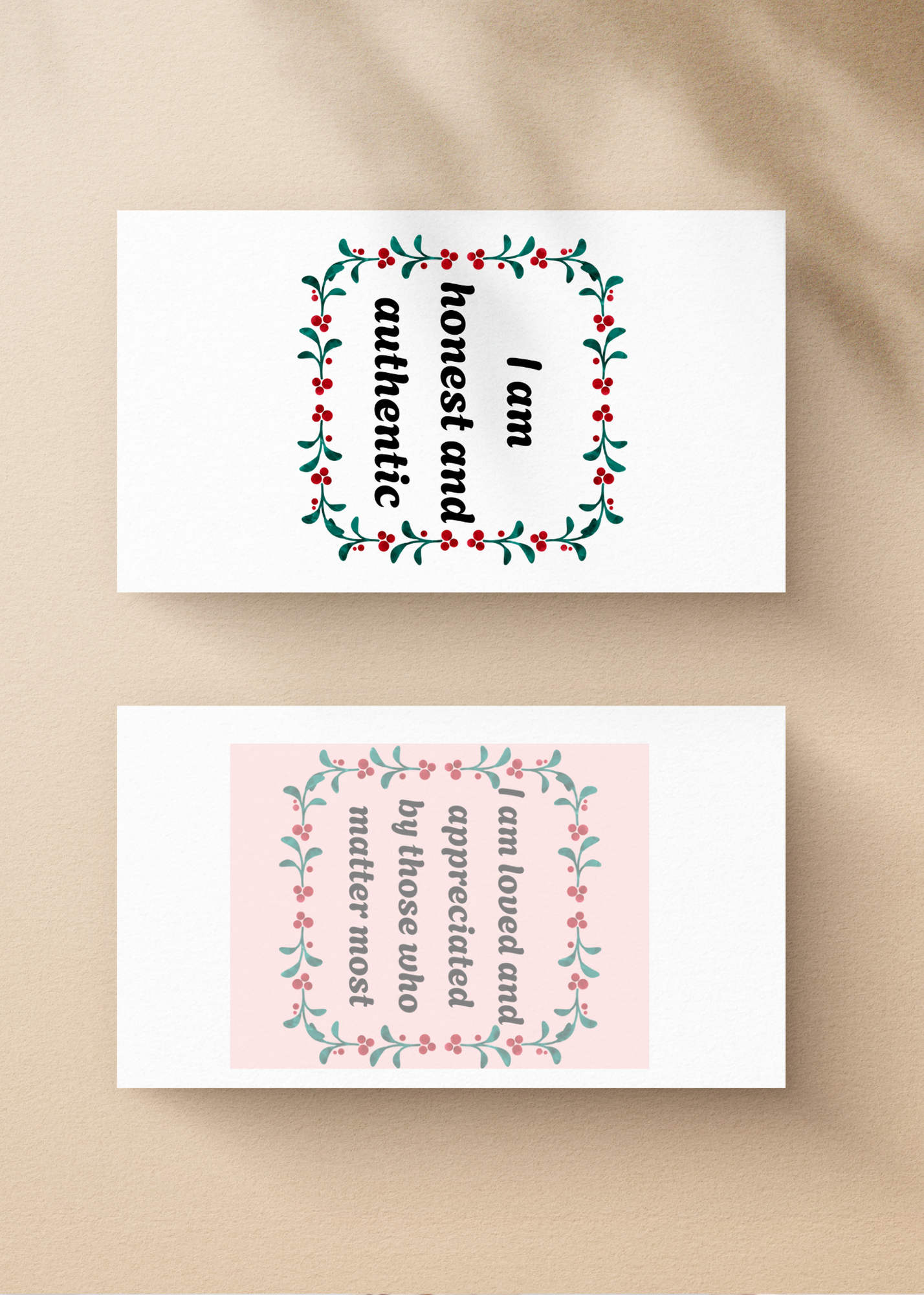 13 Christmas Positive Affirmation Cards - Digital Download for Holiday Gifts & Print on Demand