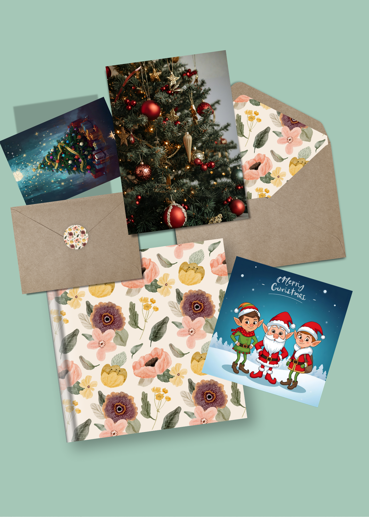 15 Christmas Cards - Printable Digital Download & Print-on-Demand Holiday Greeting Cards