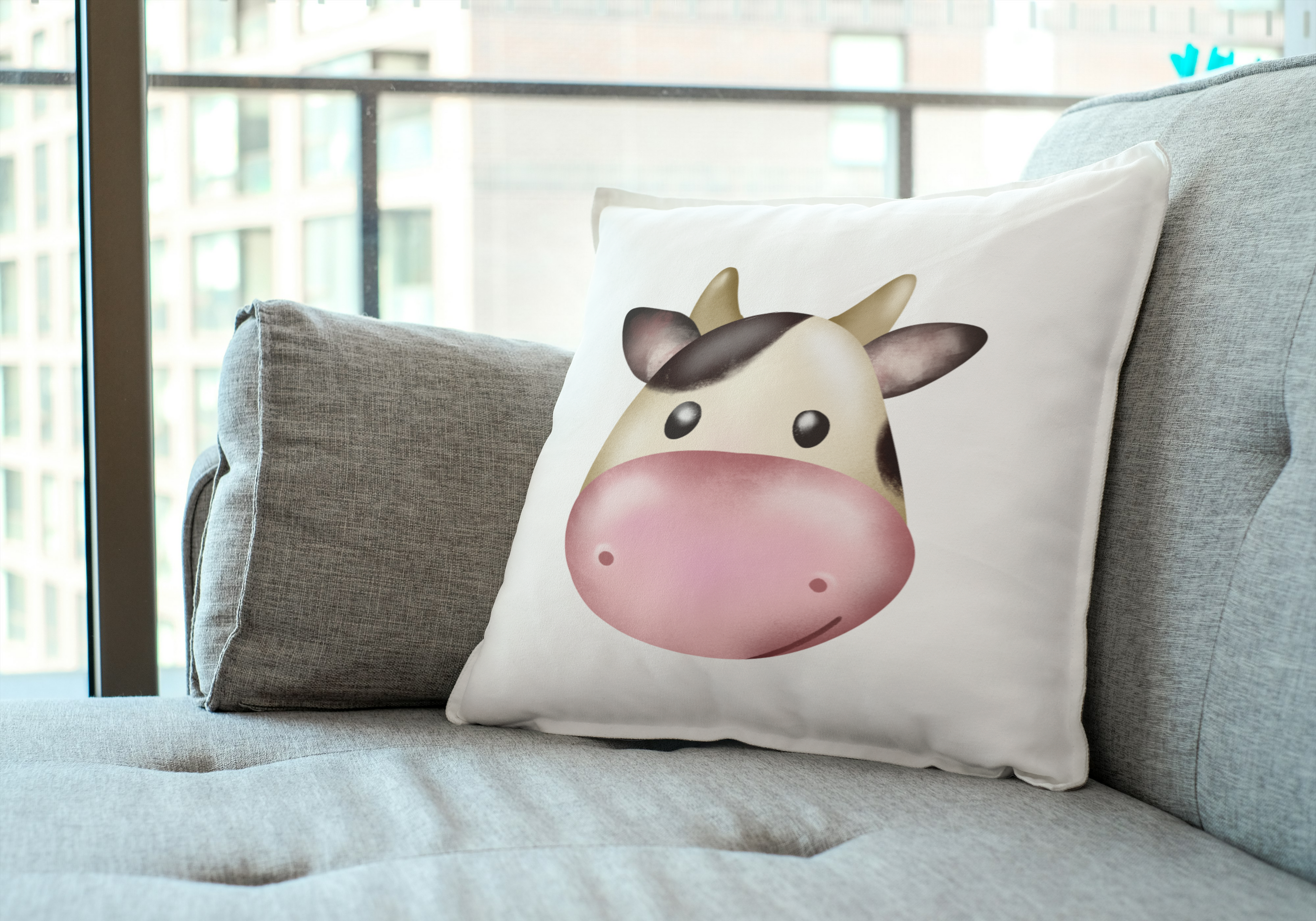 11 Cute Cow Pictures Bundle - With & Without Background - 5 Sizes for Kid's Room, Nursery & Print on Demand