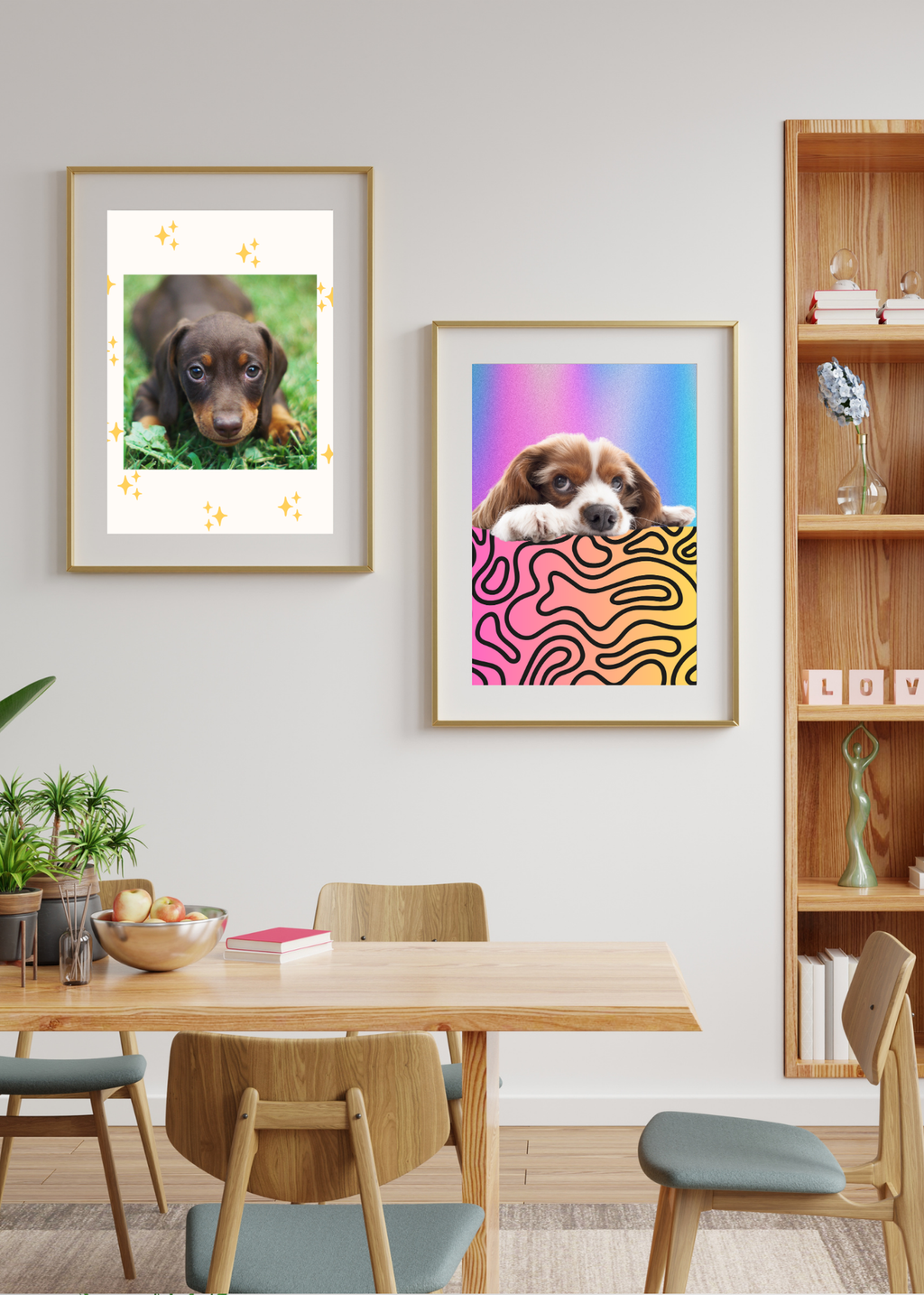 19 Cute Dogs Portraits Wall Art - 2 Sizes - Kids Room & Nursery Decor - Print on Demand - Instant Download
