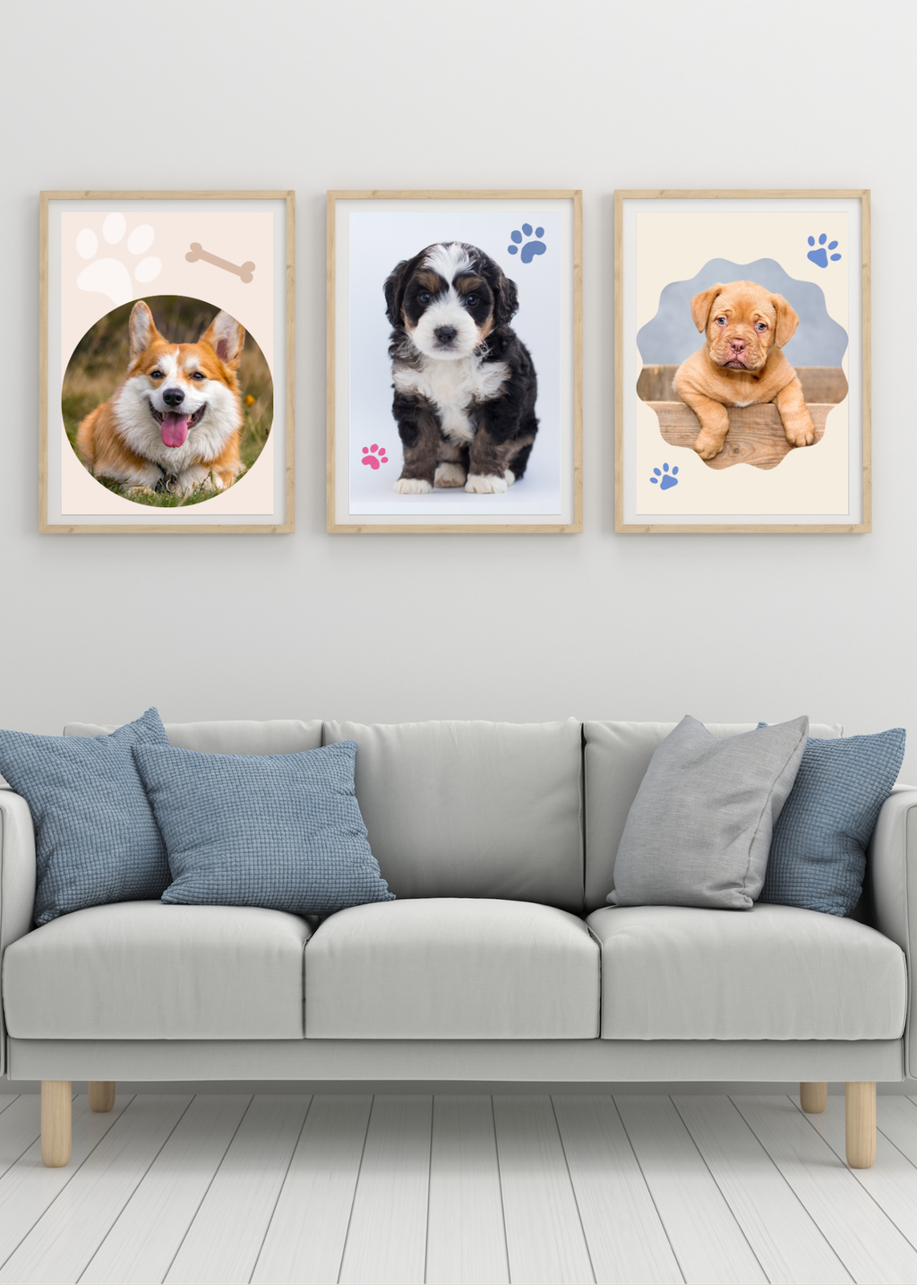 19 Cute Dogs Portraits Wall Art - 2 Sizes - Kids Room & Nursery Decor - Print on Demand - Instant Download