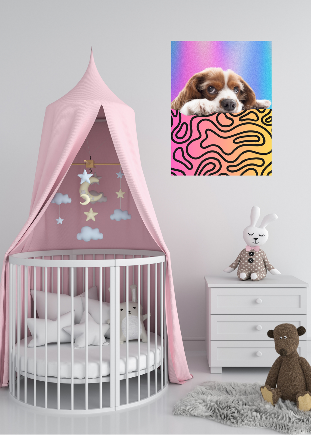19 Cute Dogs Portraits Wall Art - 2 Sizes - Kids Room & Nursery Decor - Print on Demand - Instant Download