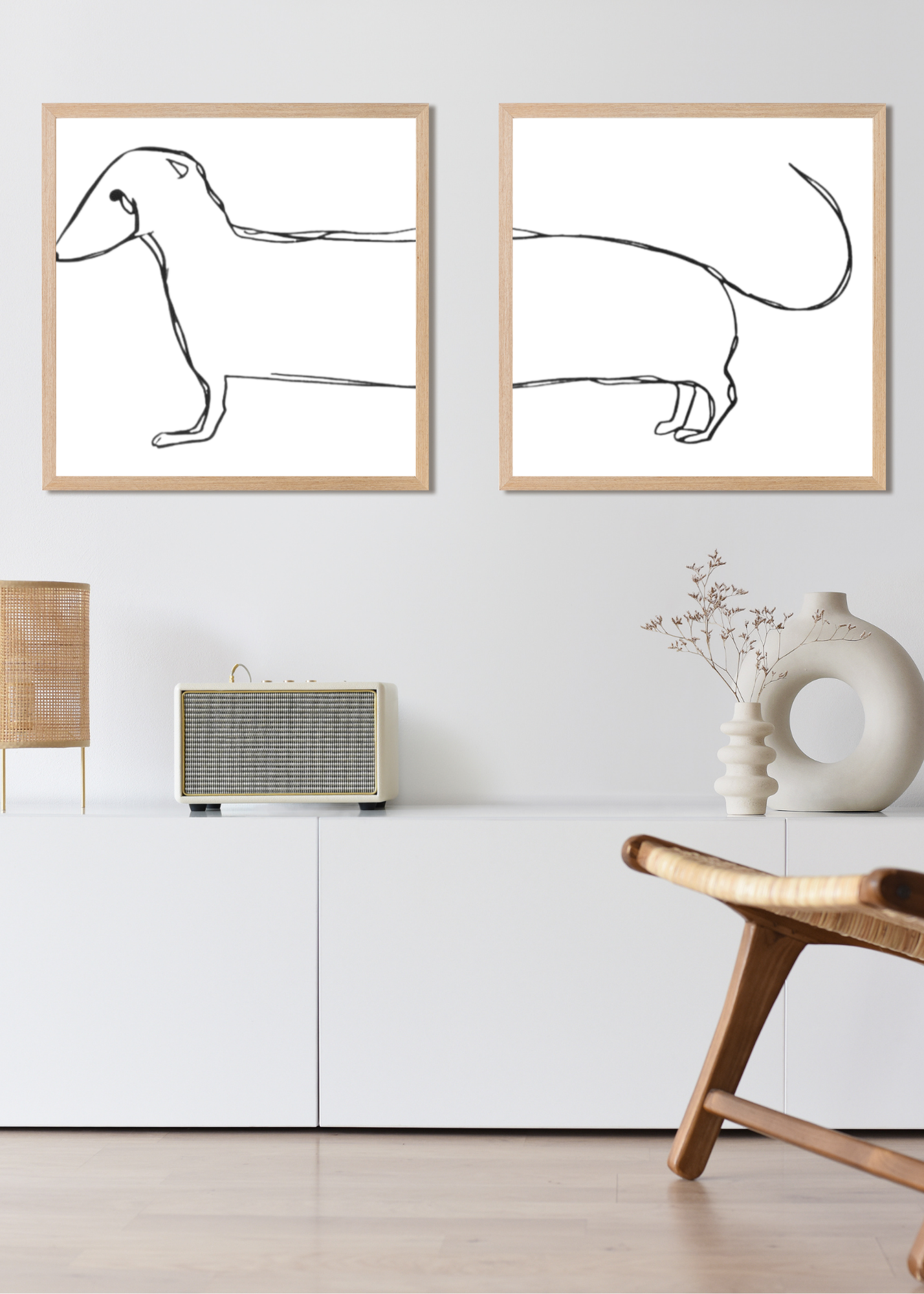 Dog in Half Wall Art - Modern Pet Decor - Home & Kids Room - Print on Demand - Instant Download
