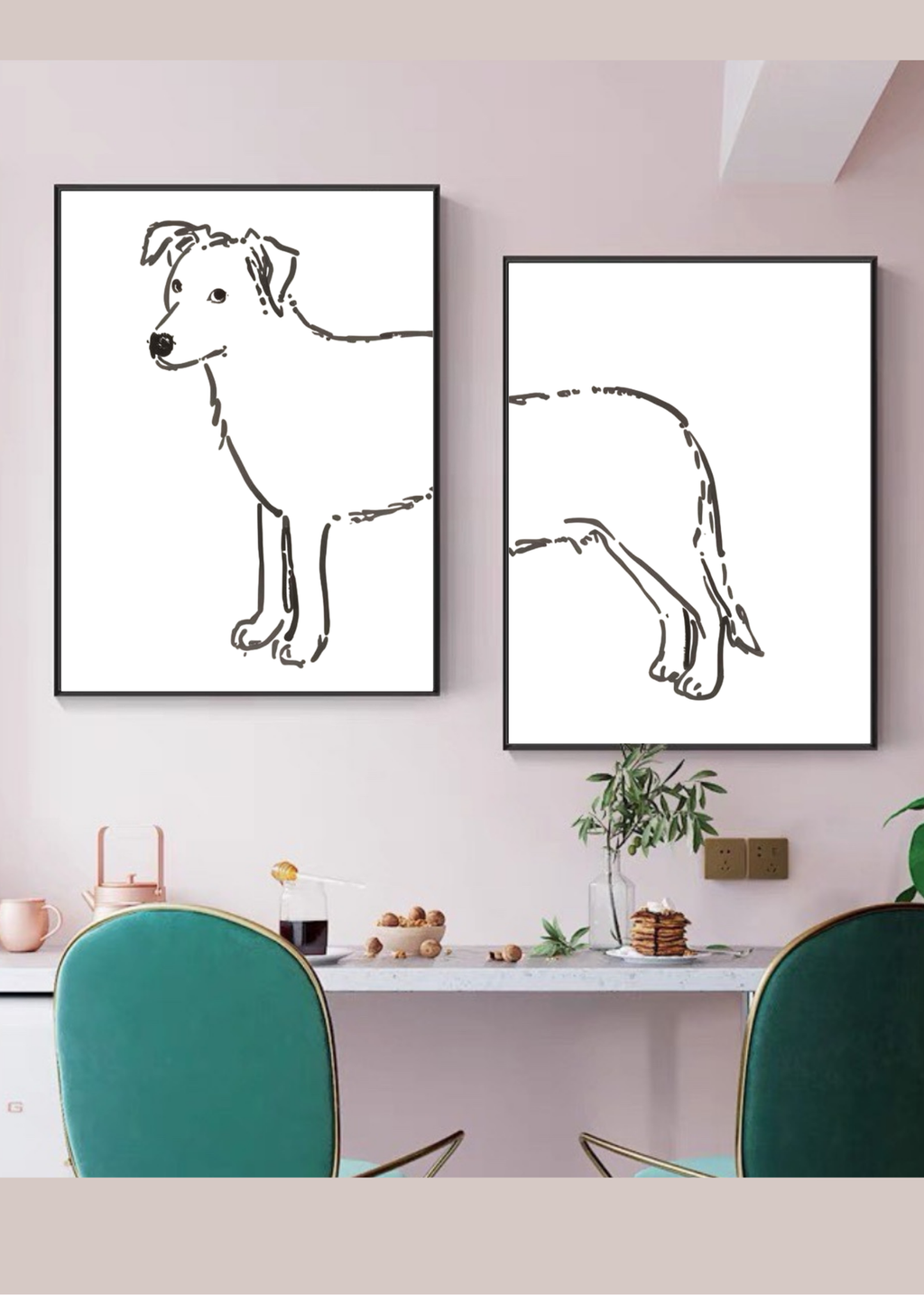 Dog in Half Wall Art - Modern Pet Decor - Home & Kids Room - Print on Demand - Instant Download