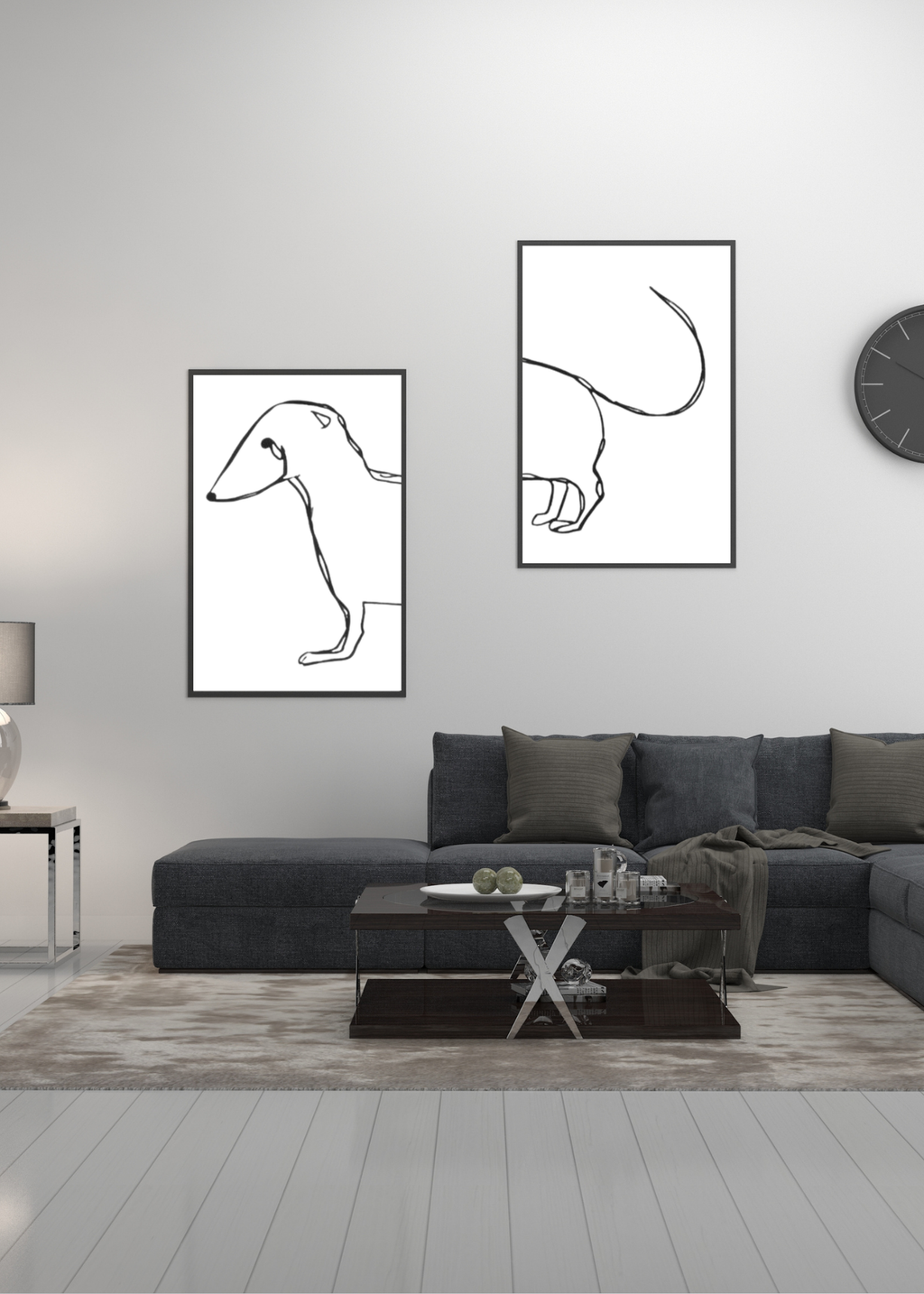 Dog in Half Wall Art - Modern Pet Decor - Home & Kids Room - Print on Demand - Instant Download