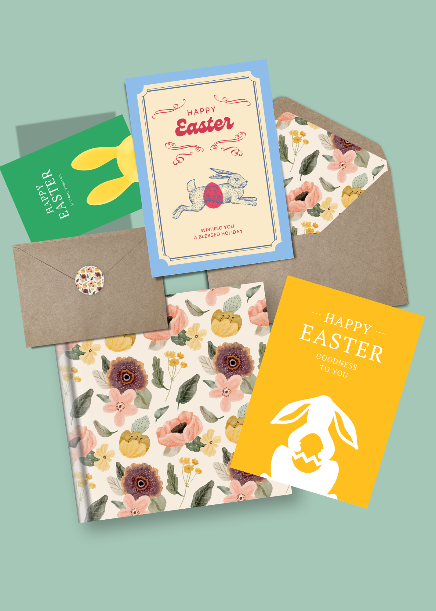 20 Easter Cards - 5x7 inch - Easter Celebrations & Print on Demand - Instant Download