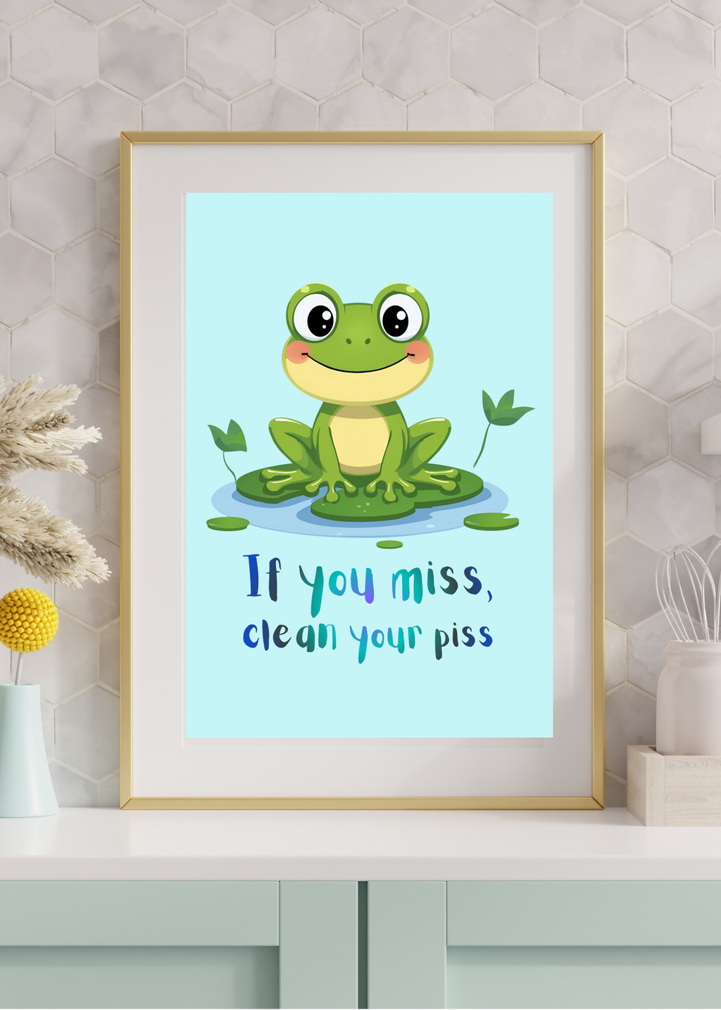 3 Funny Bathroom Wall Art - Frog, Bunny & Bear Toilet Humor for Kids & Print on Demand
