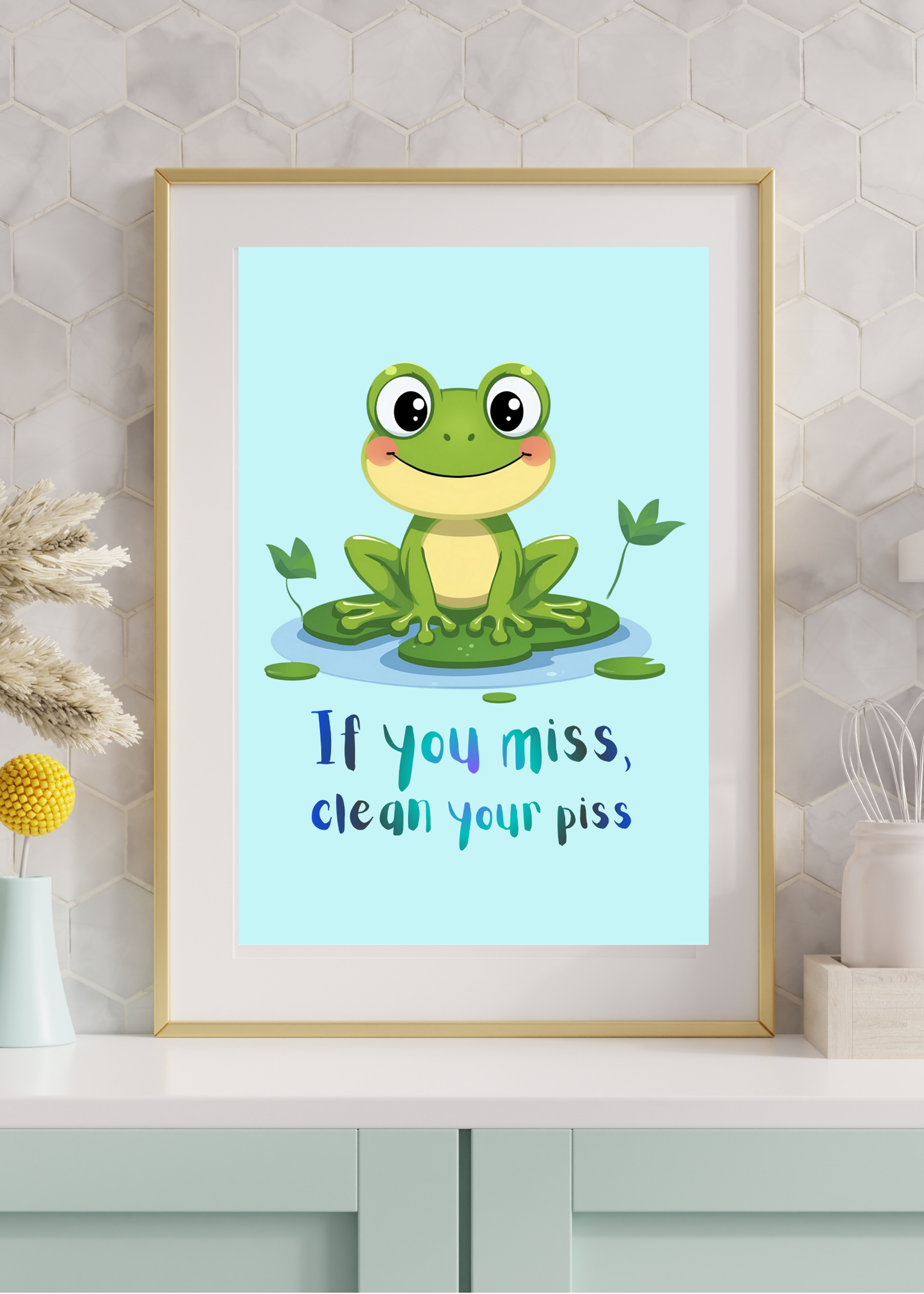 3 Funny Bathroom Wall Art - Frog, Bunny & Bear Toilet Humor for Kids & Print on Demand