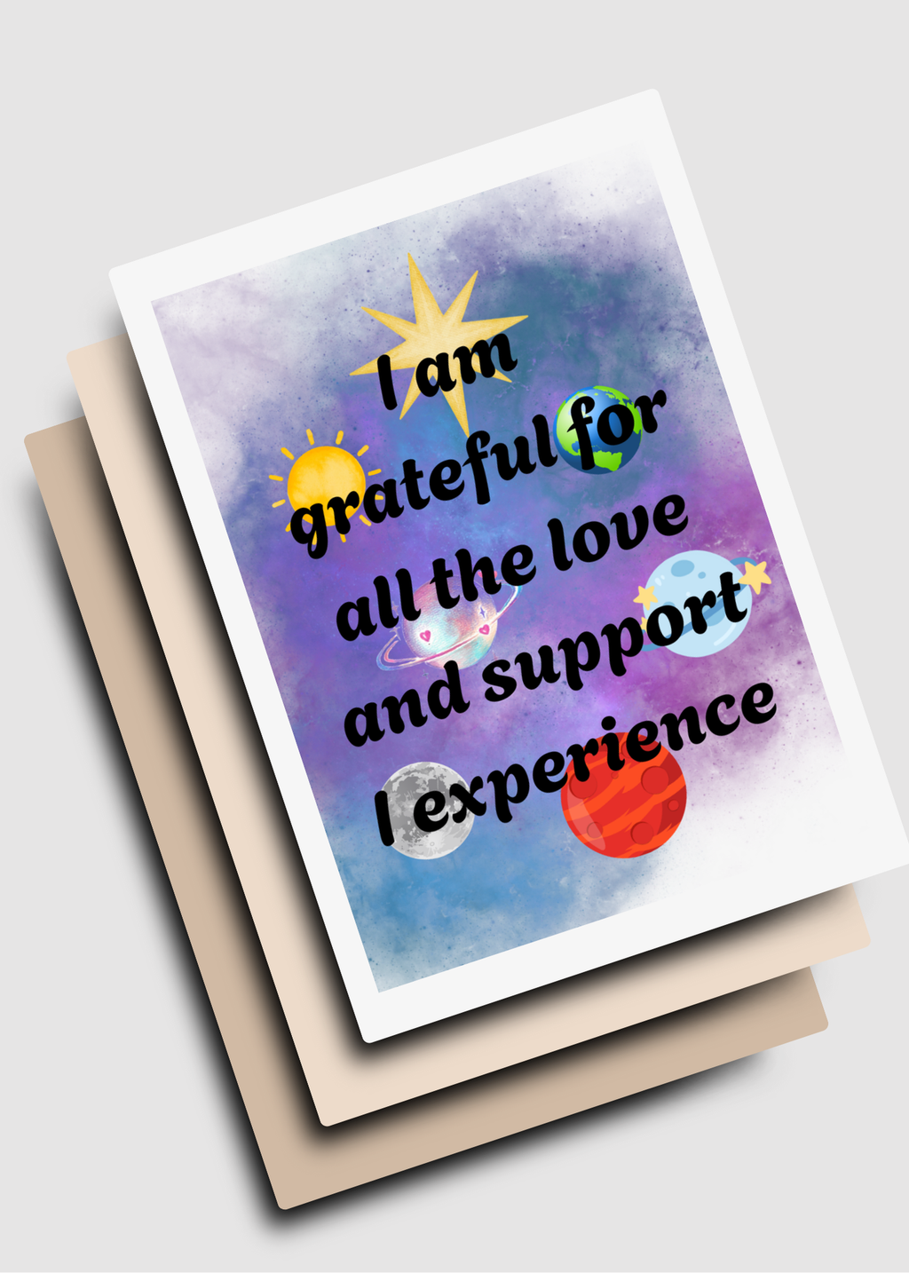 7 Galaxy Affirmation Cards - Print on Demand & Digital Download