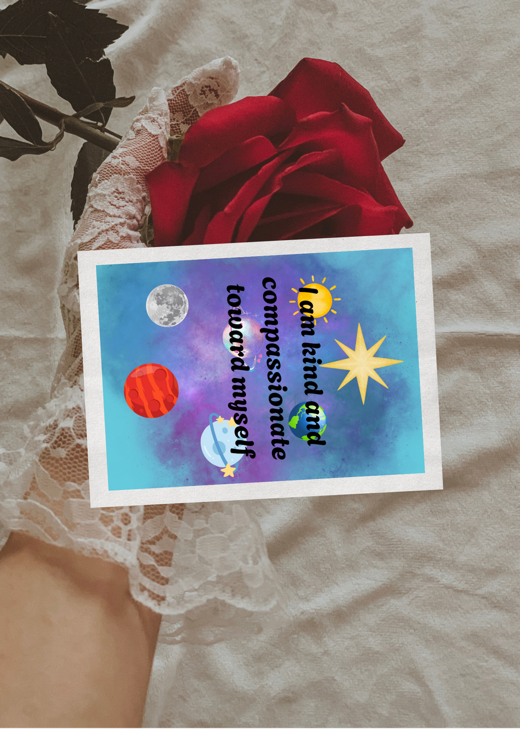 7 Galaxy Affirmation Cards - Print on Demand & Digital Download