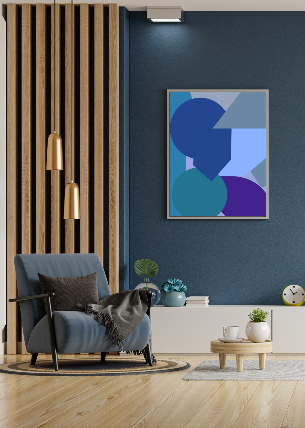 4 Geometric Shapes Wall Art - Modern Abstract Decor & Print on Demand