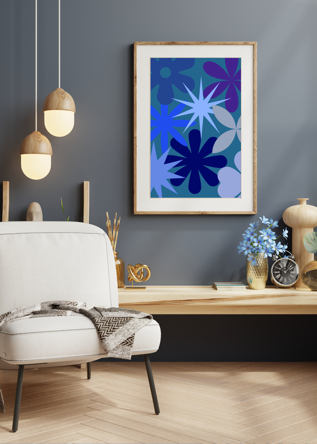 4 Geometric Shapes Wall Art - Modern Abstract Decor & Print on Demand