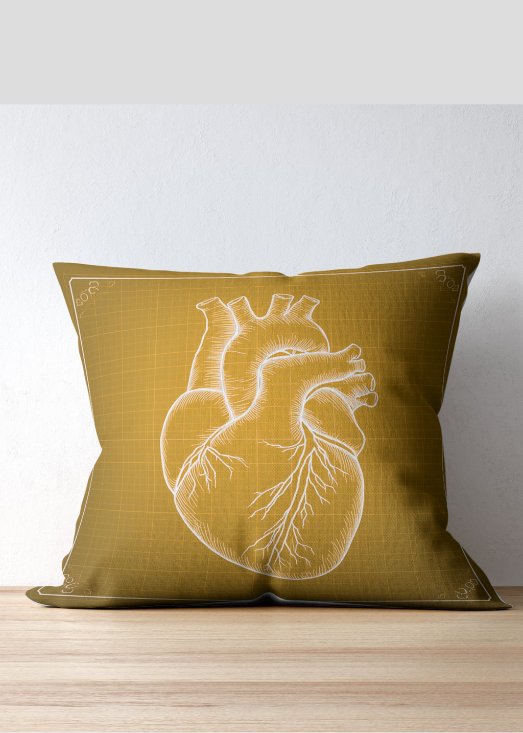 Heart Blueprint Wall Art - 36x36 inch - Office & Home Decor - Print on Demand - Instant Download