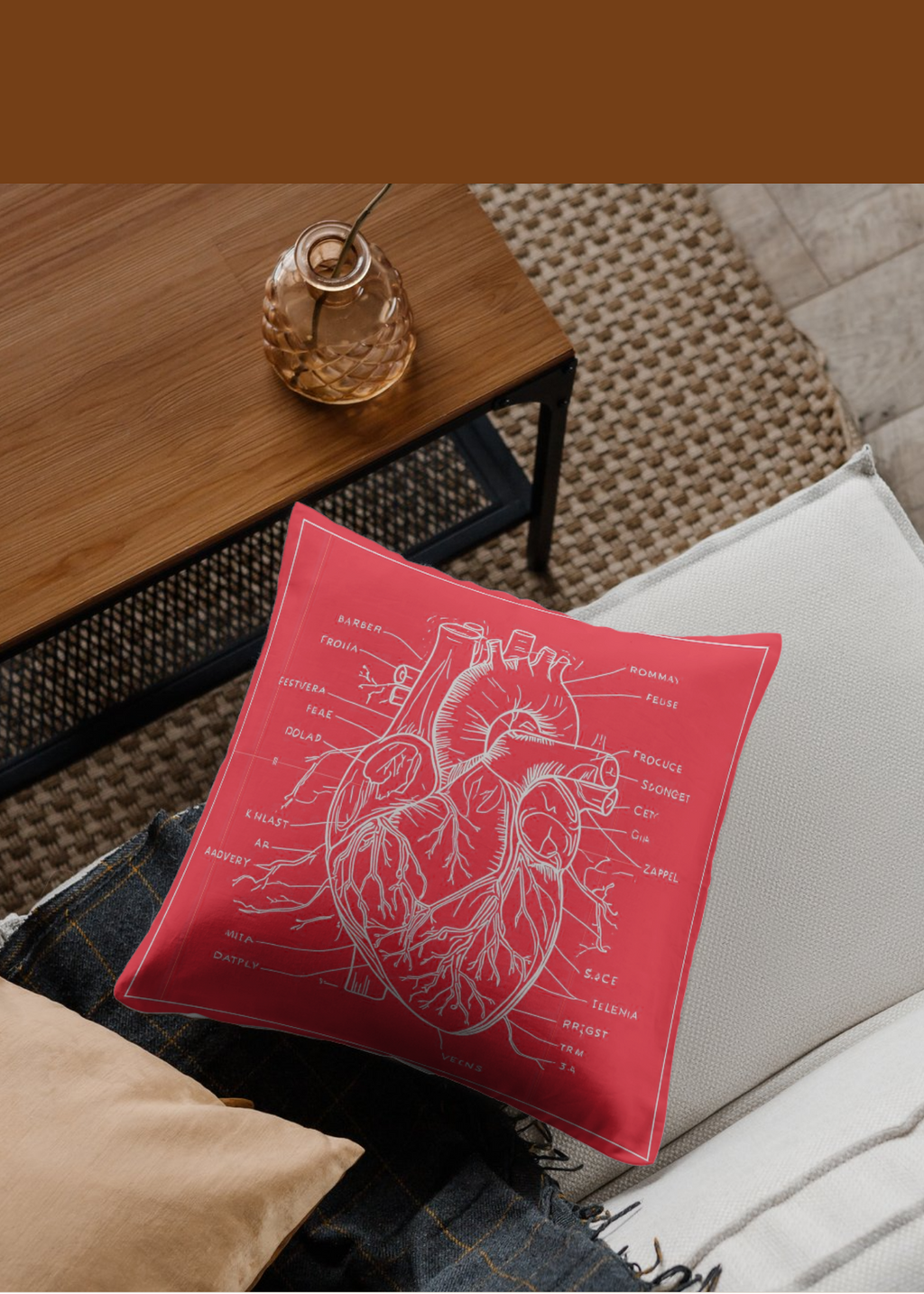 Heart Blueprint Wall Art - 36x36 inch - Office & Home Decor - Print on Demand - Instant Download
