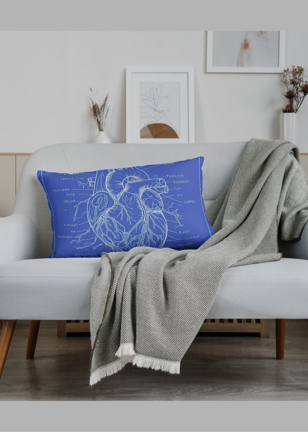 Heart Blueprint Wall Art - 36x36 inch - Office & Home Decor - Print on Demand - Instant Download