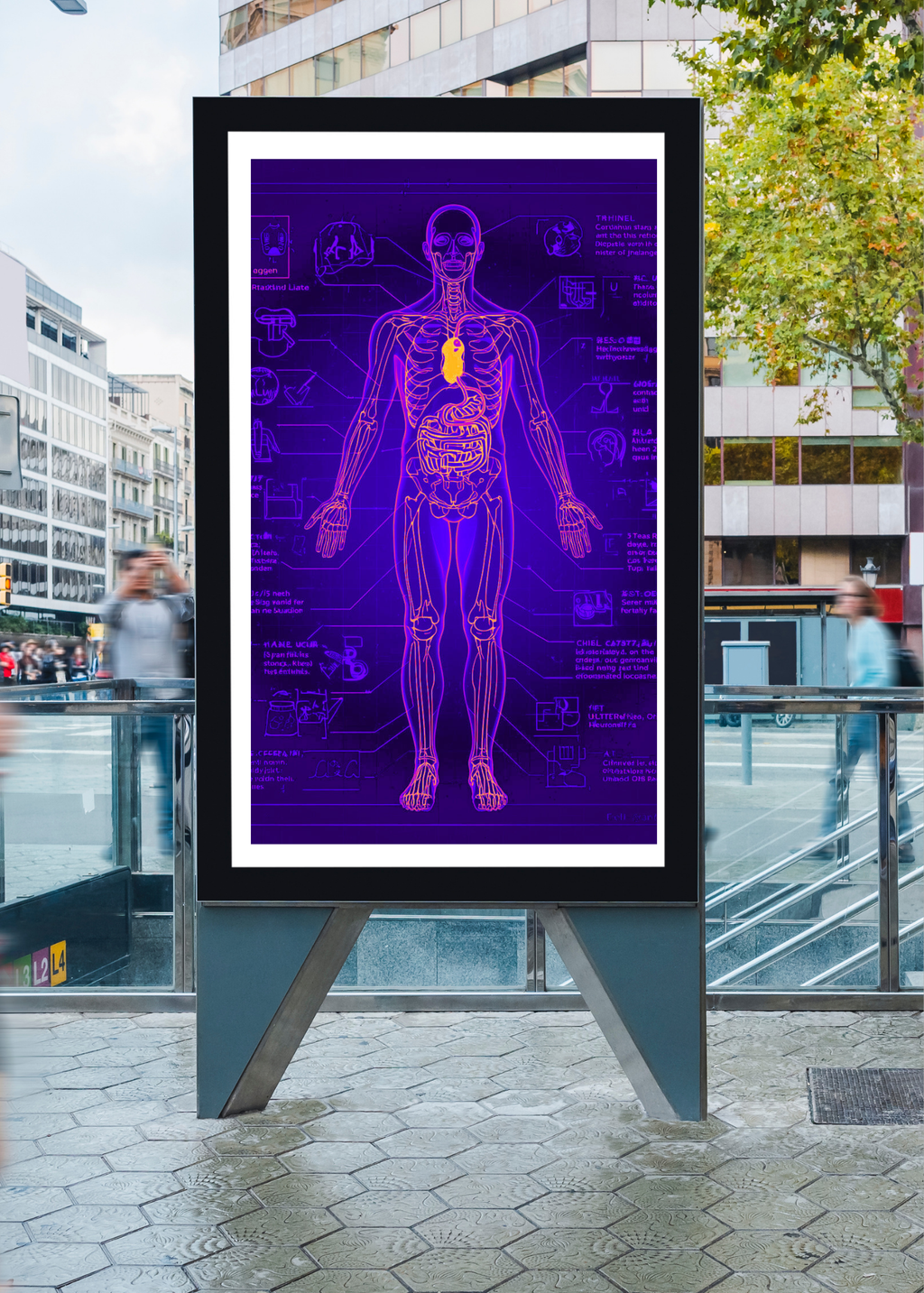 18 Human Anatomy Blueprint Wall Art - Medical Decor & Print on Demand - Instant Download
