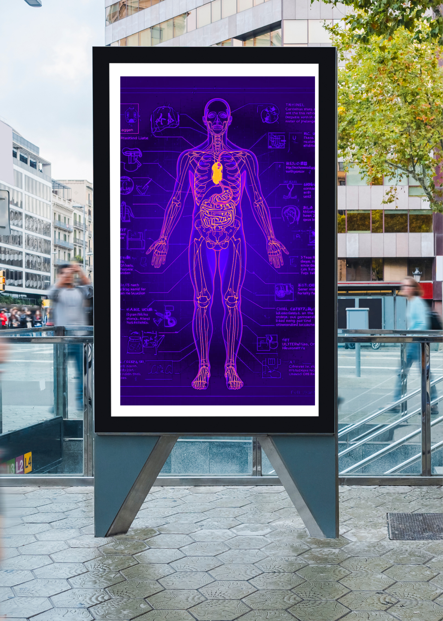 18 Human Anatomy Blueprint Wall Art - Medical Decor & Print on Demand - Instant Download