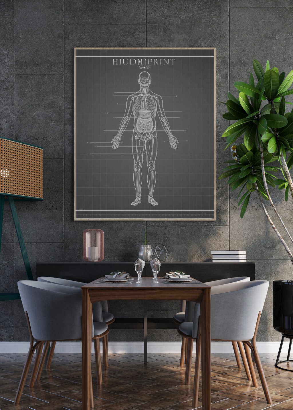 18 Human Anatomy Blueprint Wall Art - Medical Decor & Print on Demand - Instant Download
