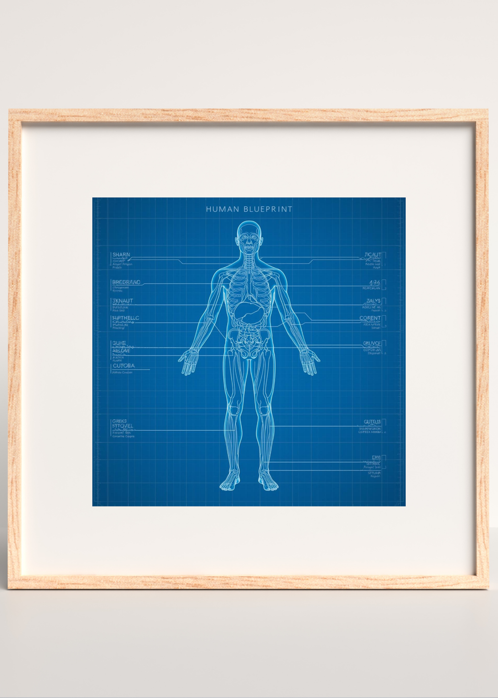 18 Human Anatomy Blueprint Wall Art - Medical Decor & Print on Demand - Instant Download
