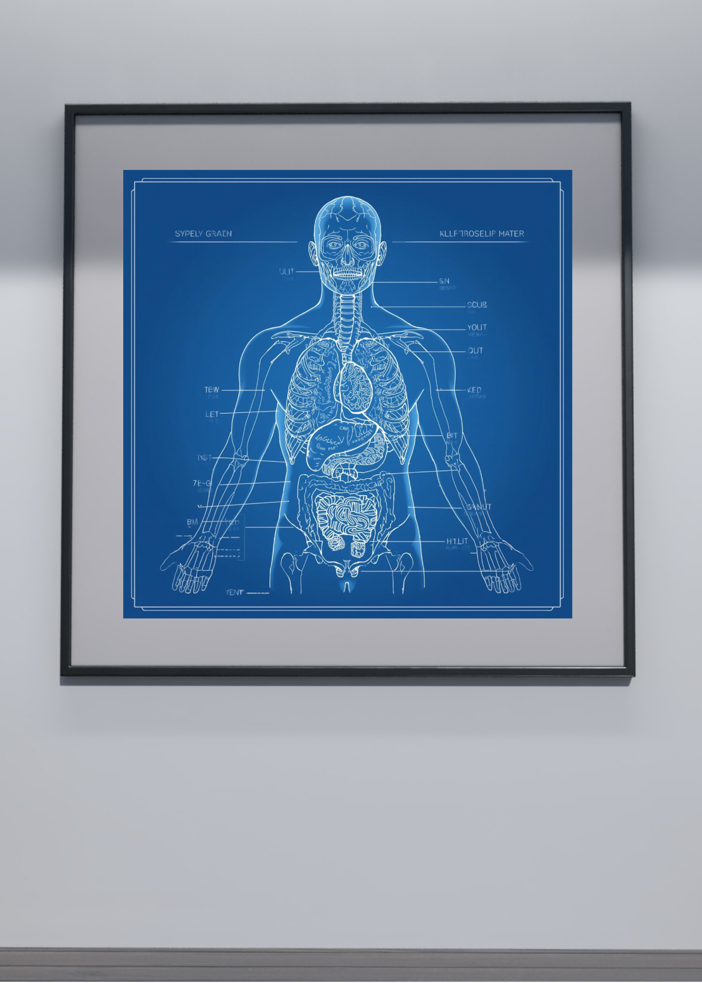 18 Human Anatomy Blueprint Wall Art - Medical Decor & Print on Demand - Instant Download