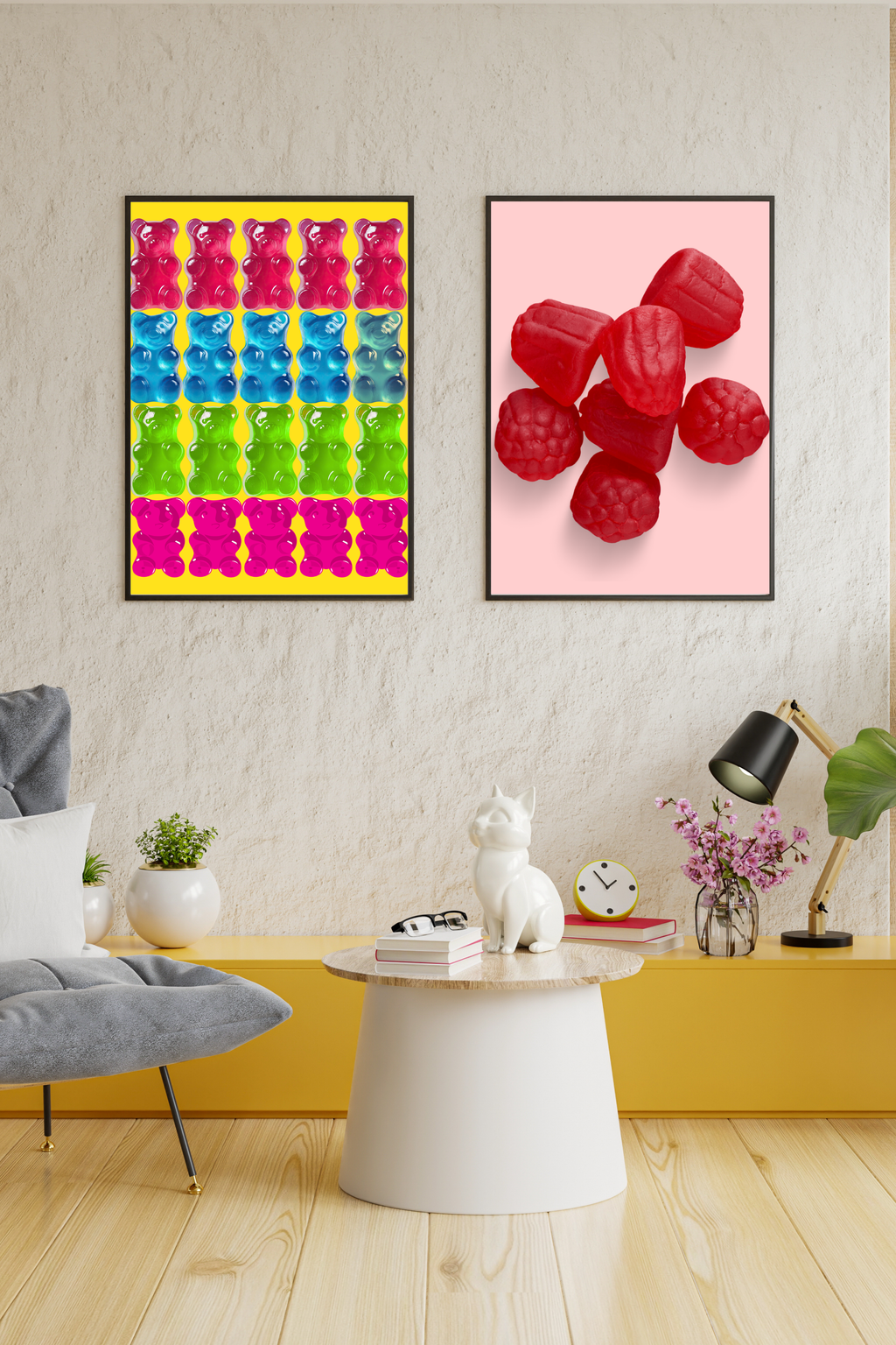 16 Gummy Bear Pictures Bundle - 5 Sizes for Kids Room, Nursery, Home Decor & Print on Demand