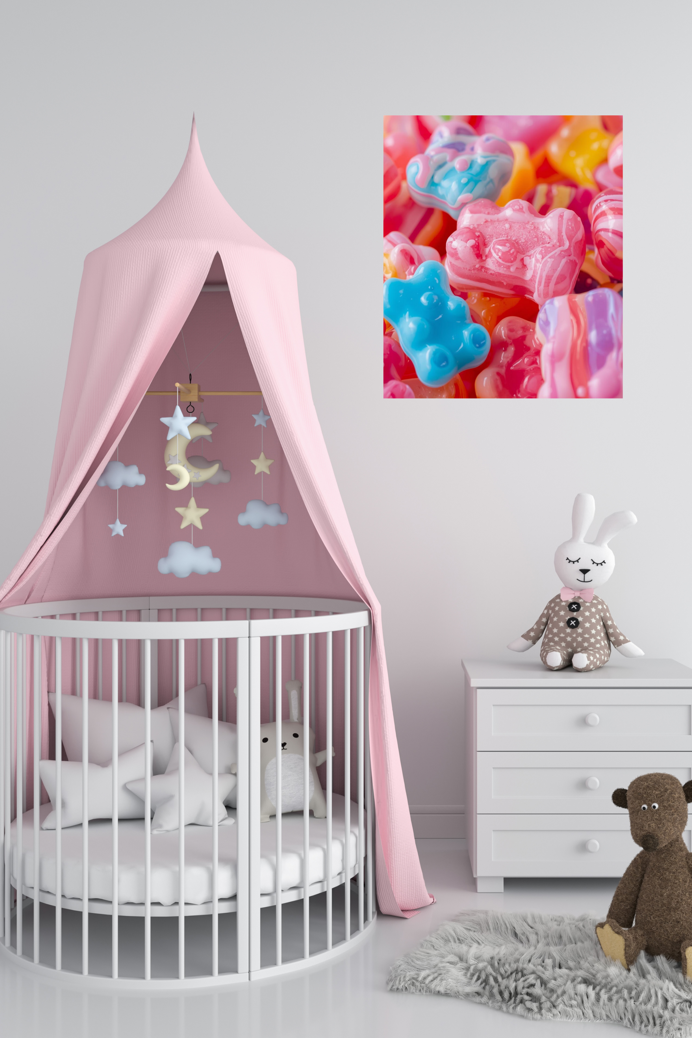 16 Gummy Bear Pictures Bundle - 5 Sizes for Kids Room, Nursery, Home Decor & Print on Demand
