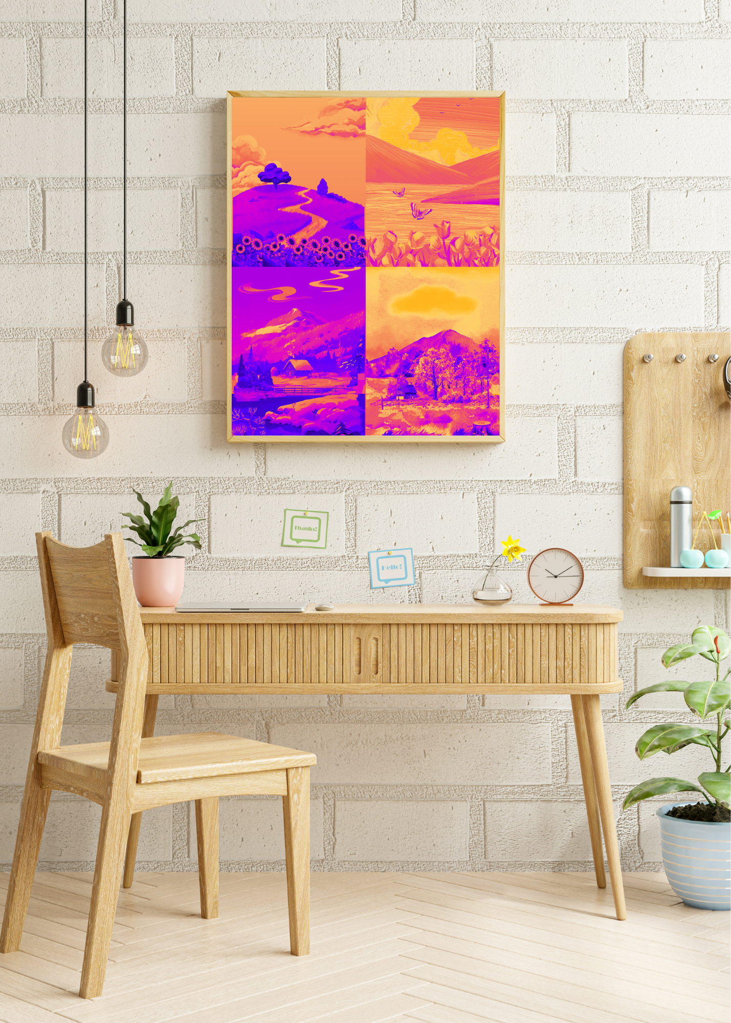 Seasons Portrait Wall Art (spring, summer, autumn & winter) - 24x36 Inch Digital Download for Home Decor & Print on Demand