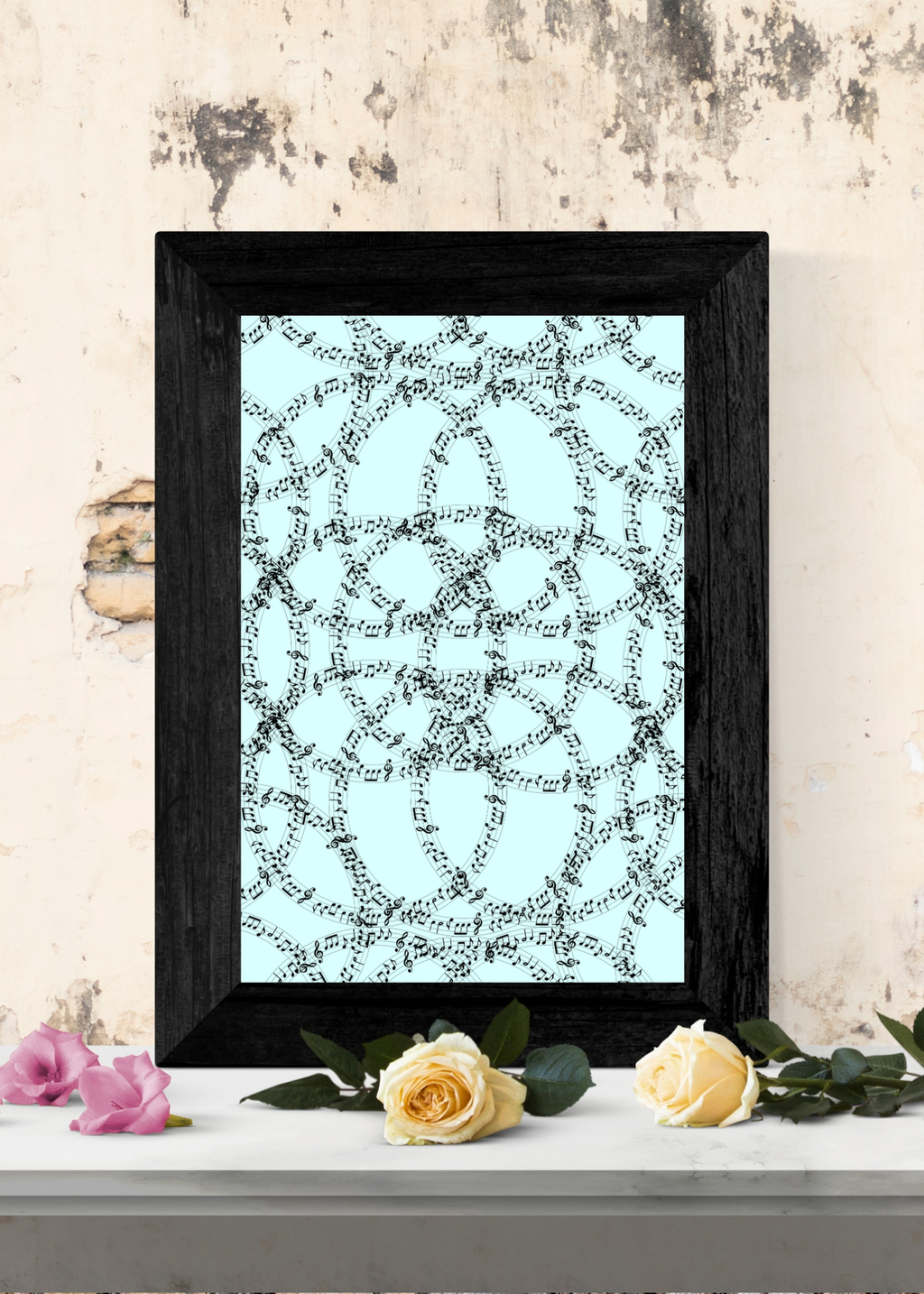 Music Notes Wall Art - 2 Sizes - Home & Studio Decor - Print on Demand - Instant Download