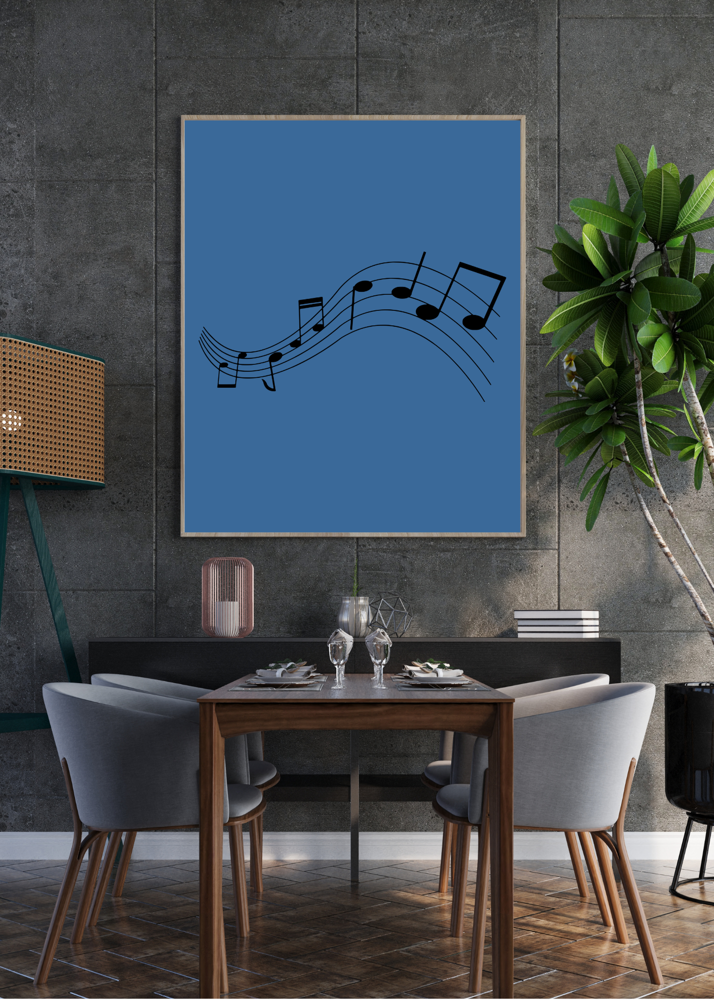 Music Notes Wall Art - 2 Sizes - Home & Studio Decor - Print on Demand - Instant Download