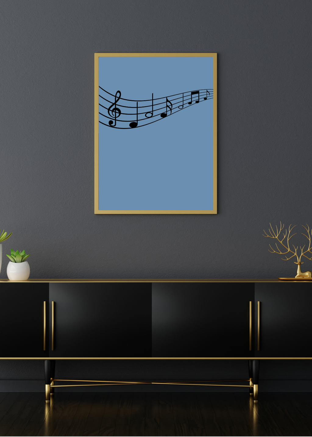 Music Notes Wall Art - 2 Sizes - Home & Studio Decor - Print on Demand - Instant Download